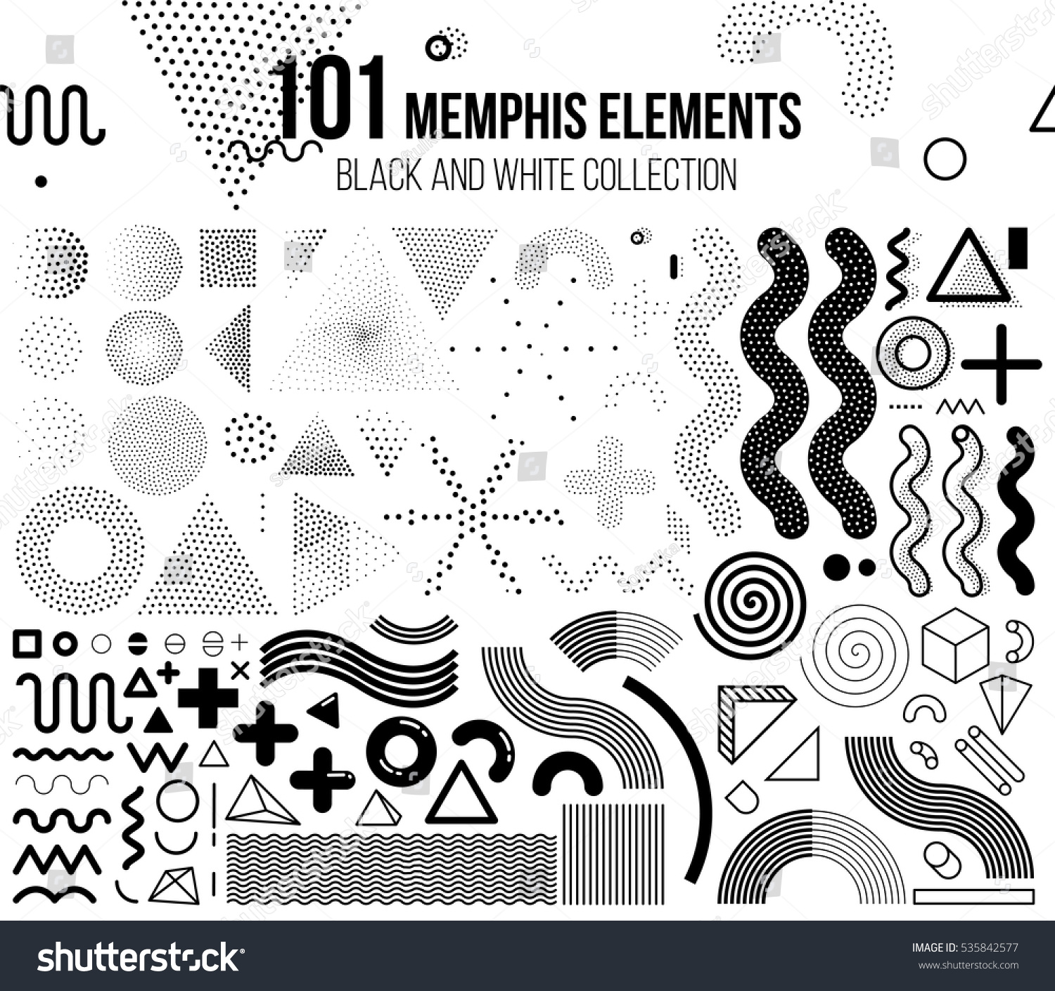 Mega set of memphis design elements #535842577