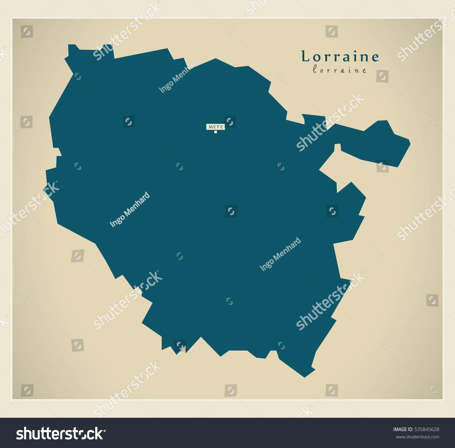 Modern Map - Lorraine FR France - Royalty Free Stock Vector 535845628 ...