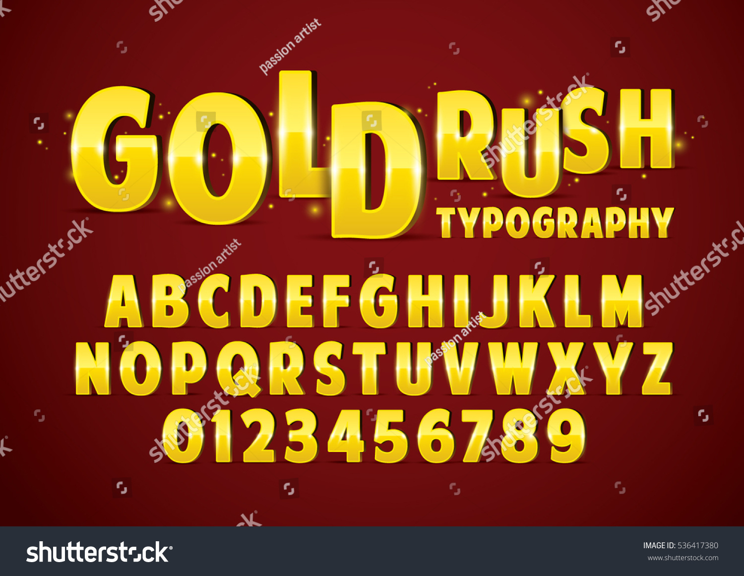 Vector of stylized metallic font and alphabet #536417380