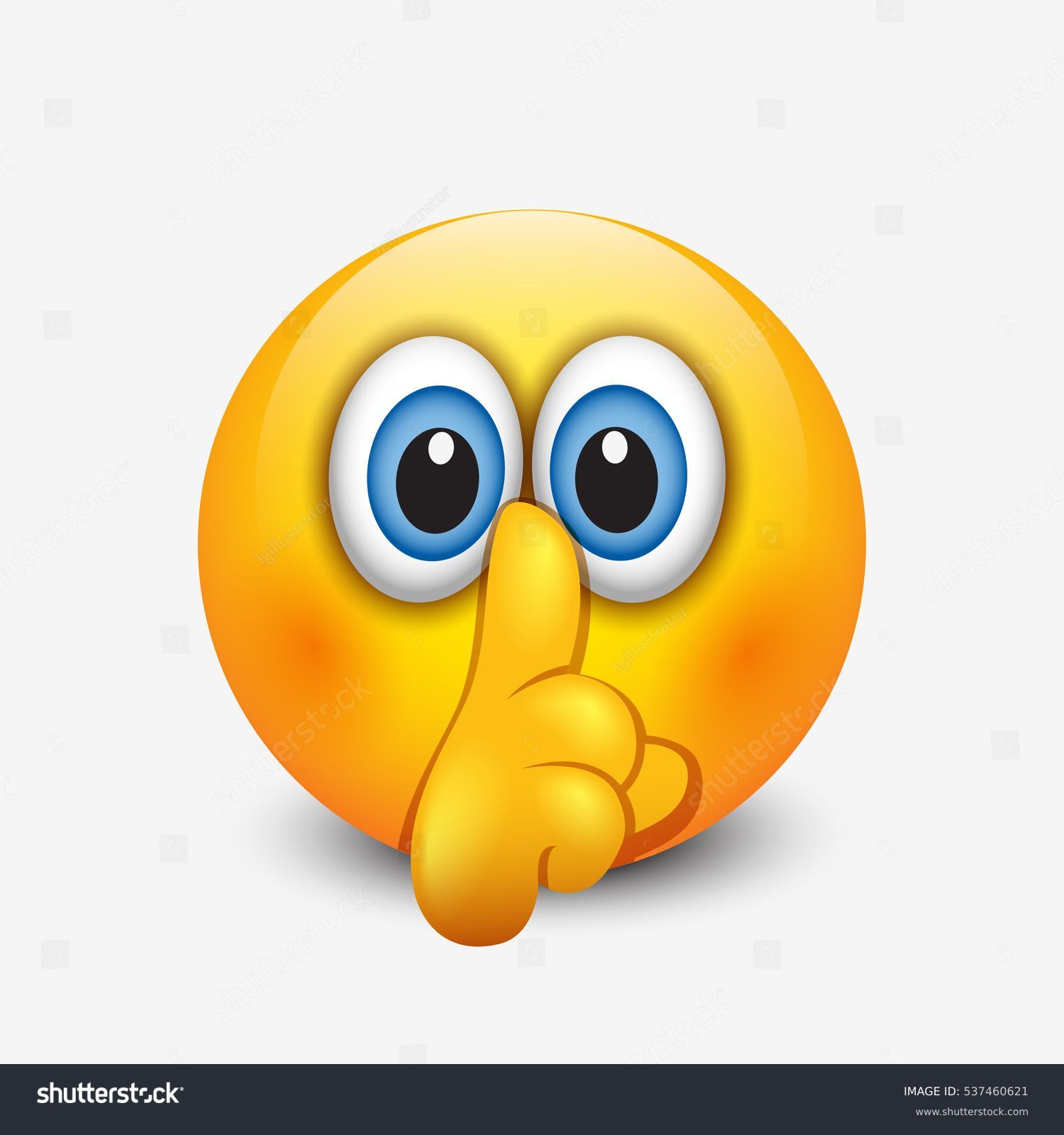 Cute silence emoticon, emoji, smiley - vector - Royalty Free Stock ...