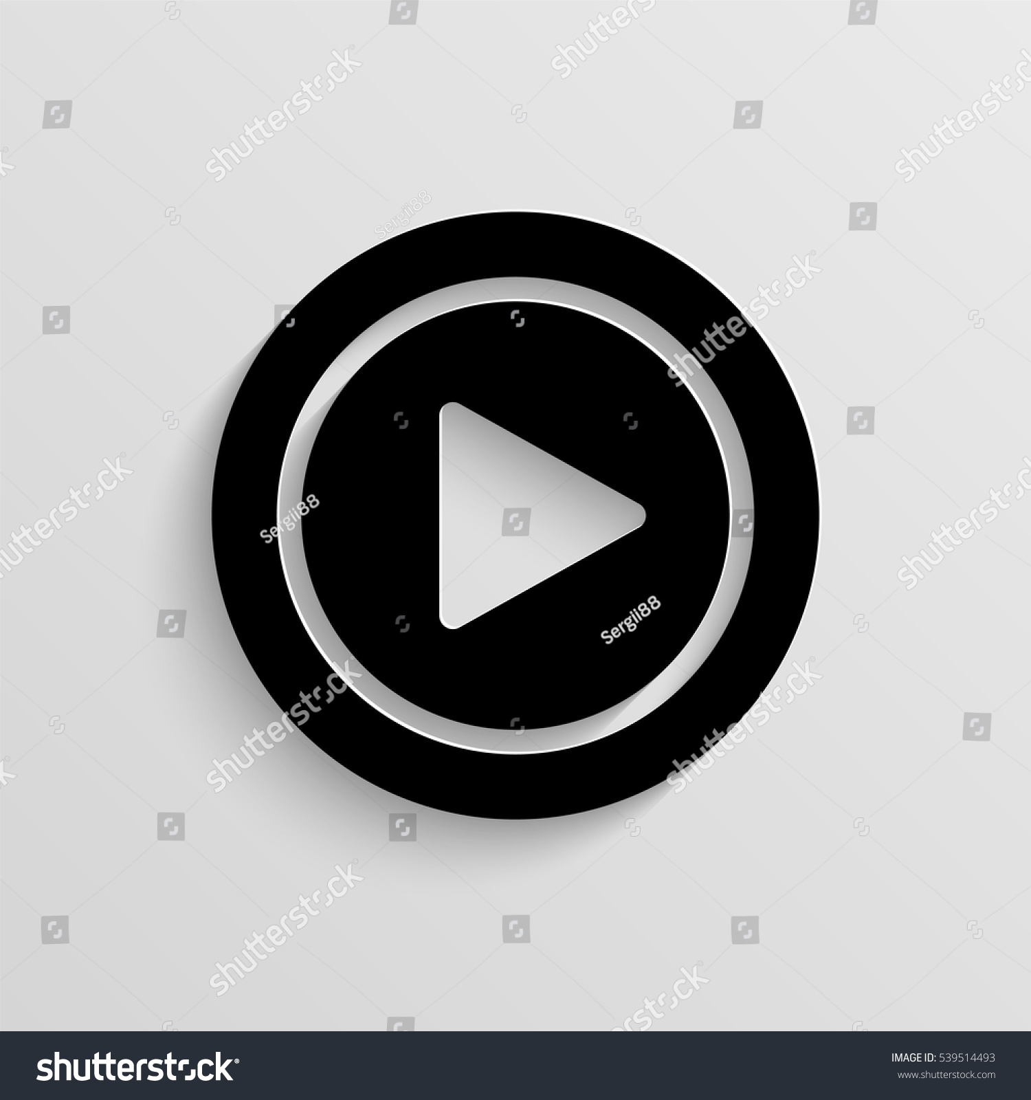 Play button vector icon with  shadow #539514493