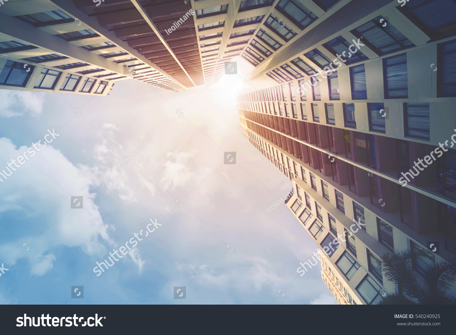 Futuristic architecture cityscape view with modern building skyscrapers #540240925