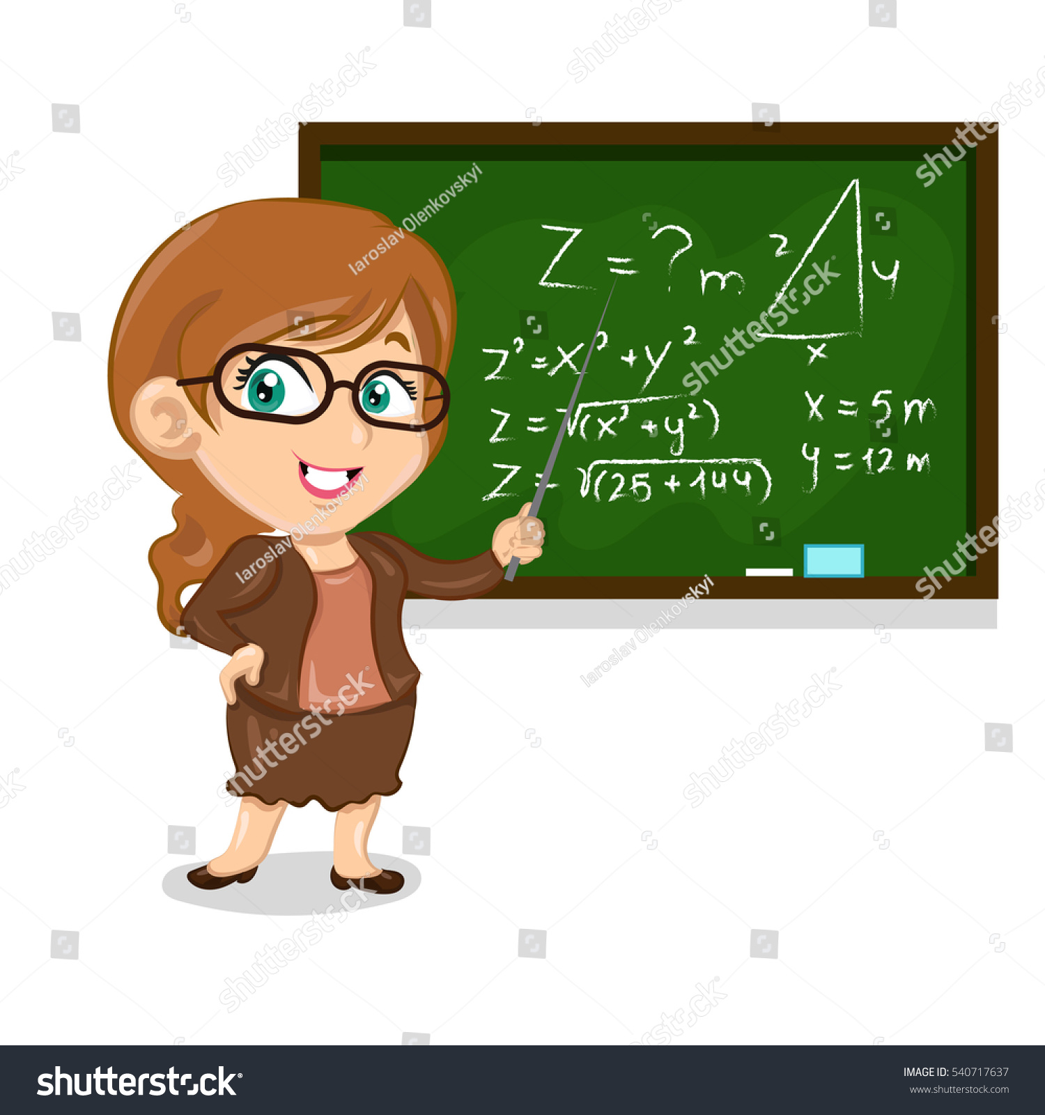 woman teacher of mathematic - Royalty Free Stock Vector 540717637 ...