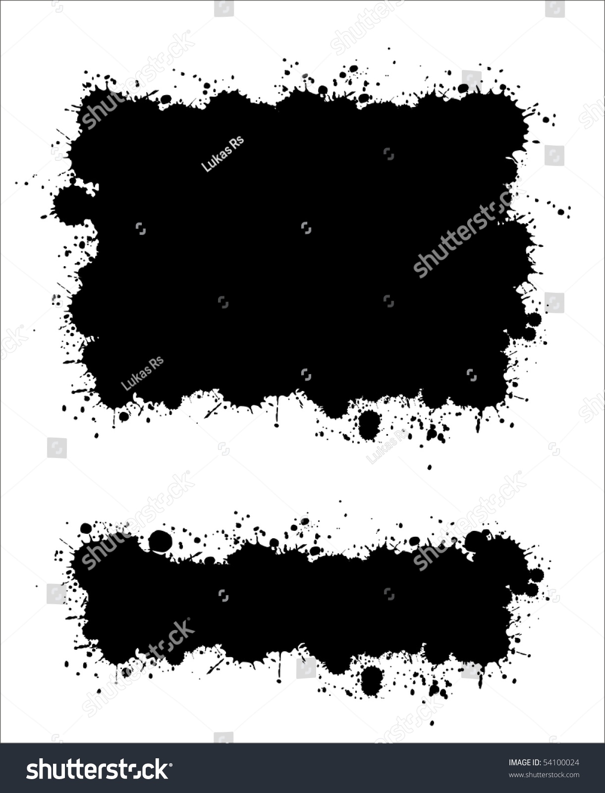 Two different ink splat banners vector #54100024