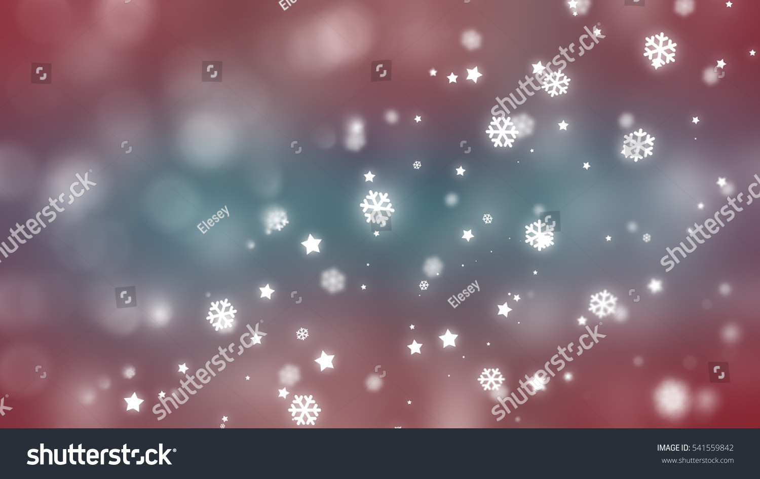 Christmas multicolored background with falling snowflakes. illustration digital. #541559842