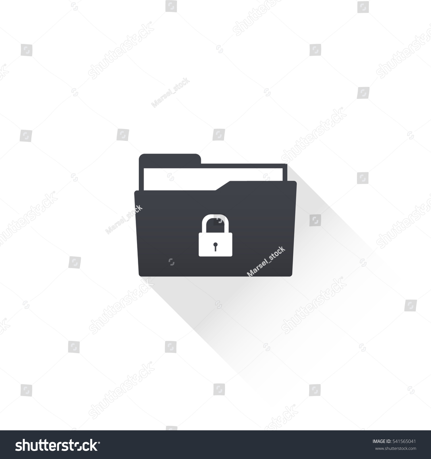 Data Protected Folder Icon With Files And Lock Royalty Free Stock