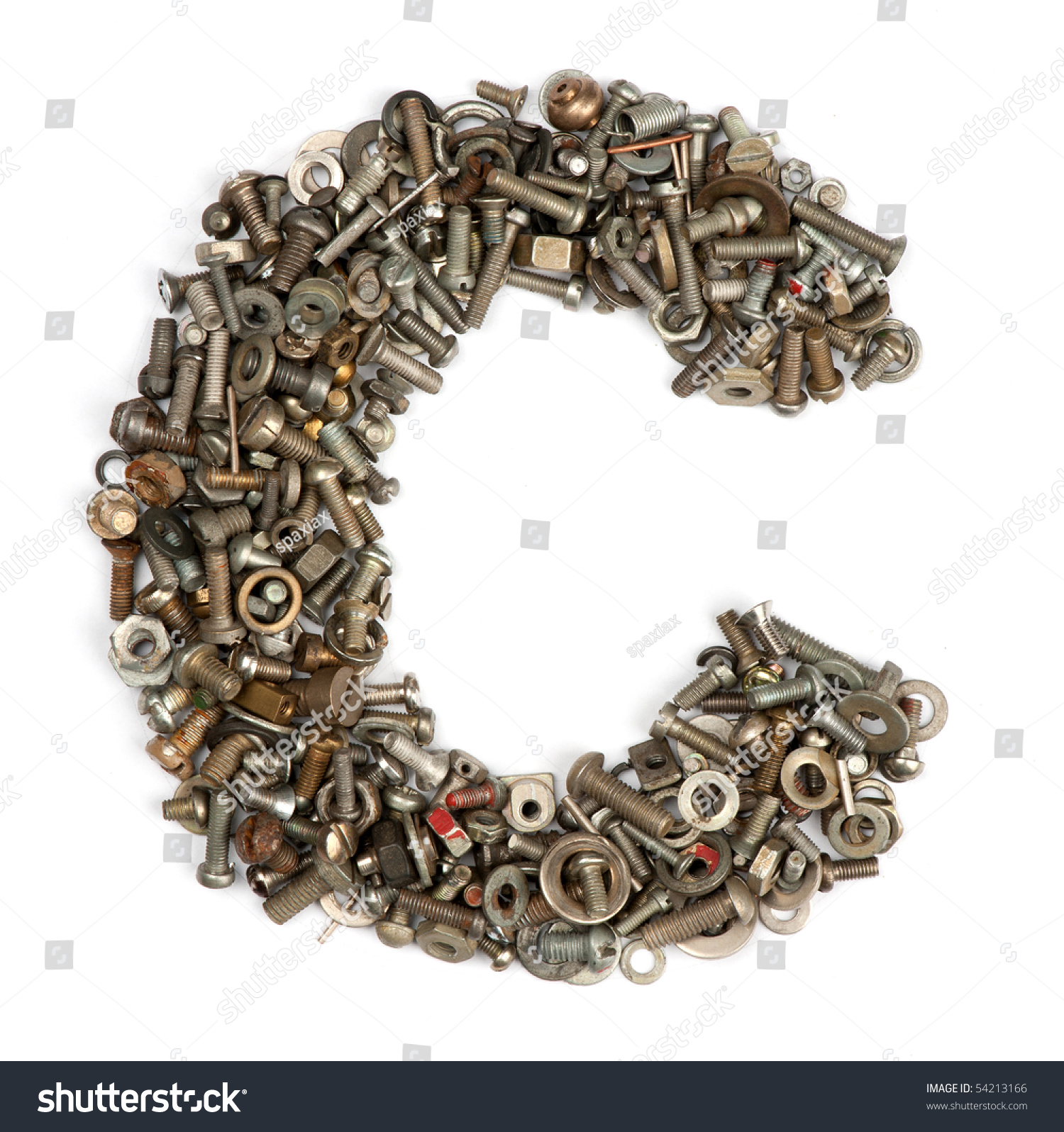 alphabet made of bolts - The letter c #54213166