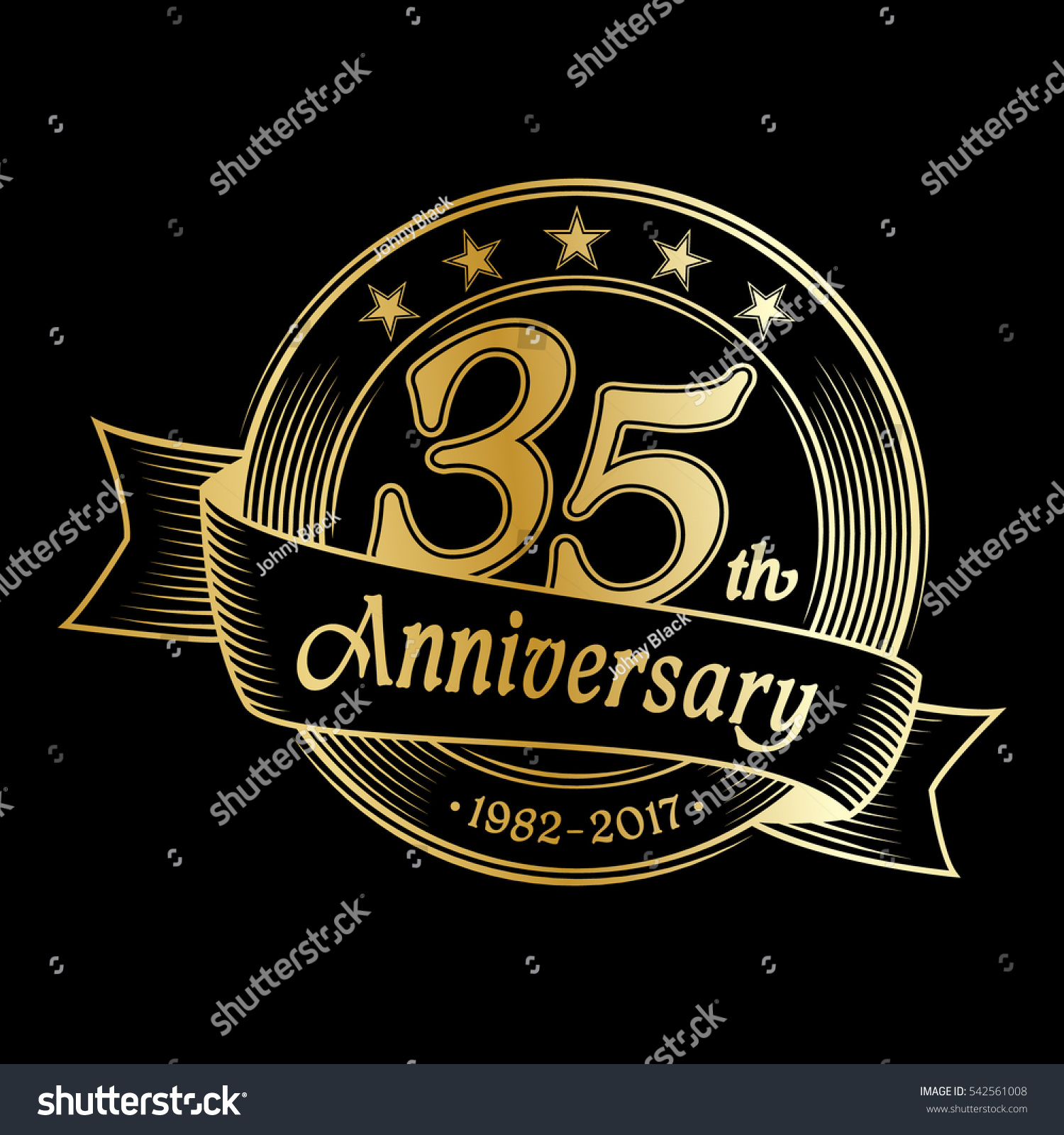 35th Anniversary Design Template Vector And Royalty Free Stock