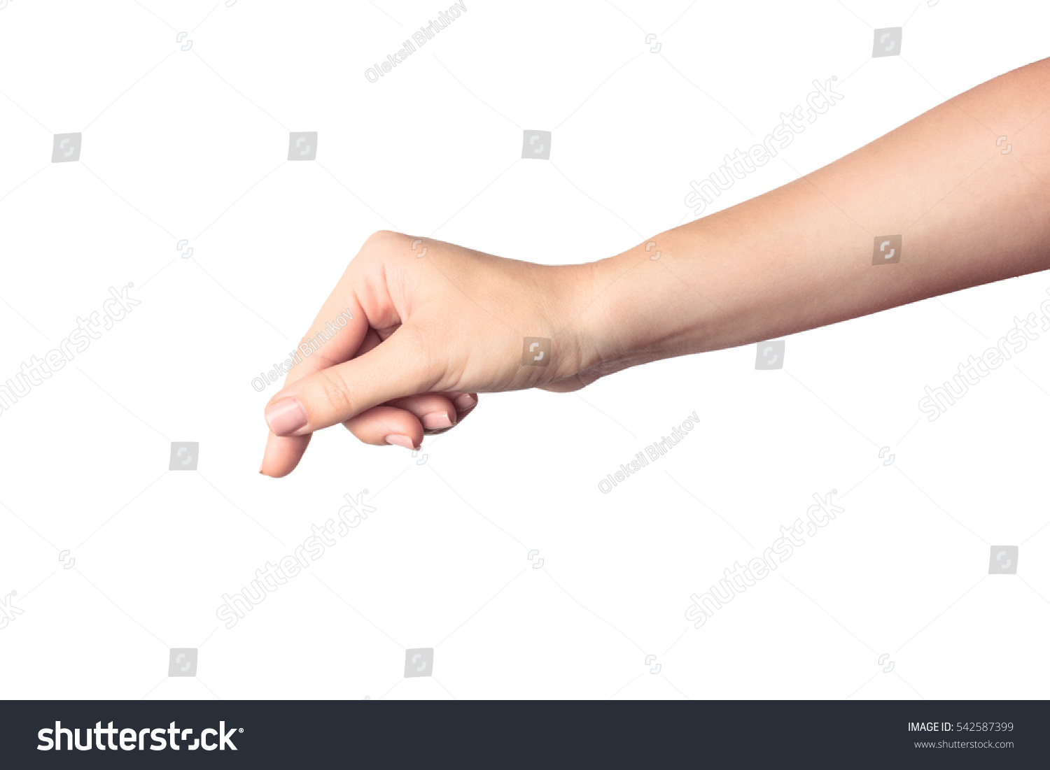 Woman hand hold card, credit, blank paper or other isolated on white background. #542587399