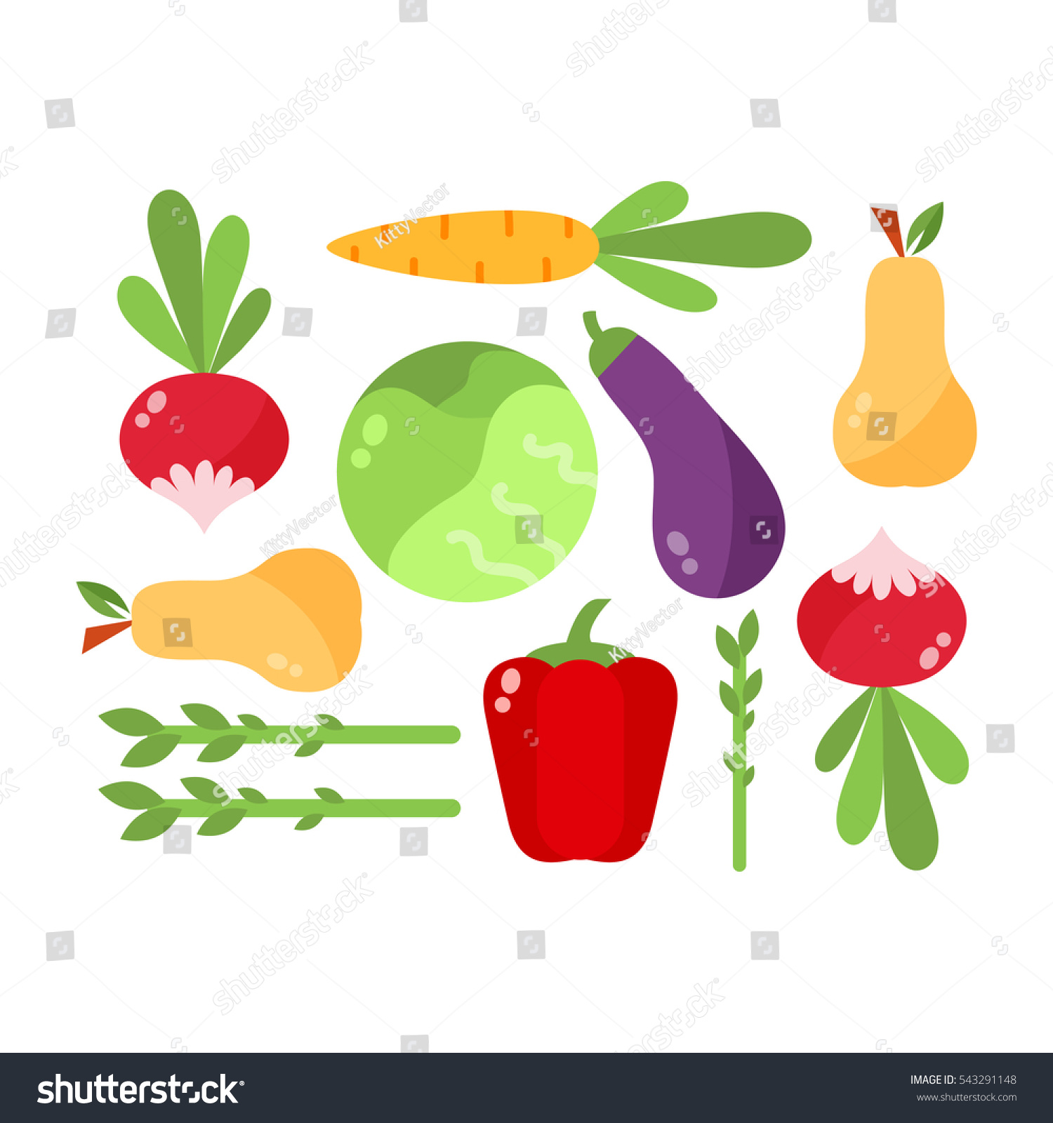 Vegetables food cellulose vector set. #543291148