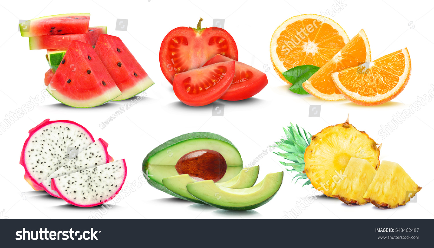 fruits and vegetables isolated on a white background #543462487