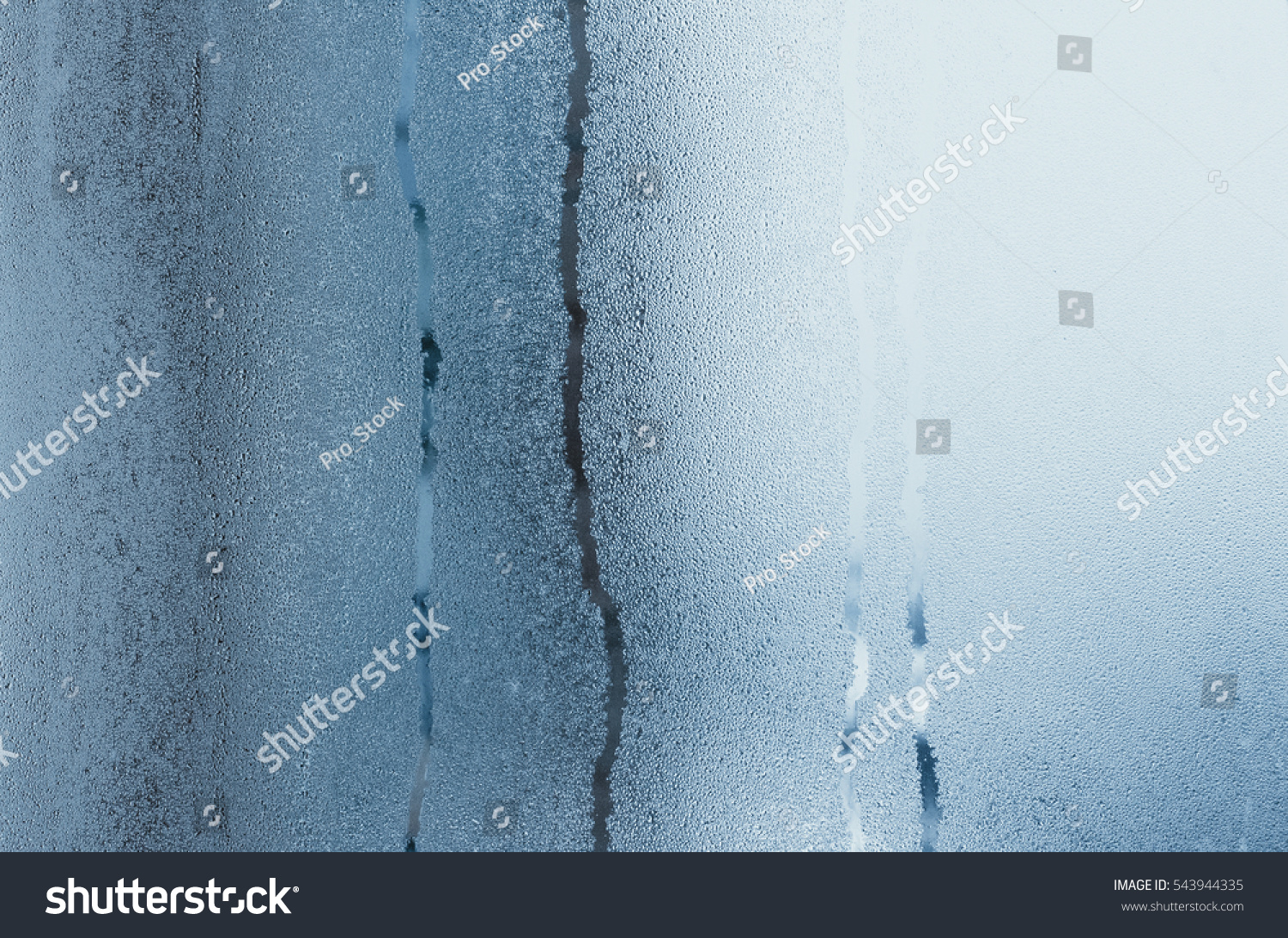 Condensation on the windows strong, high humidity in the room, cold tone #543944335
