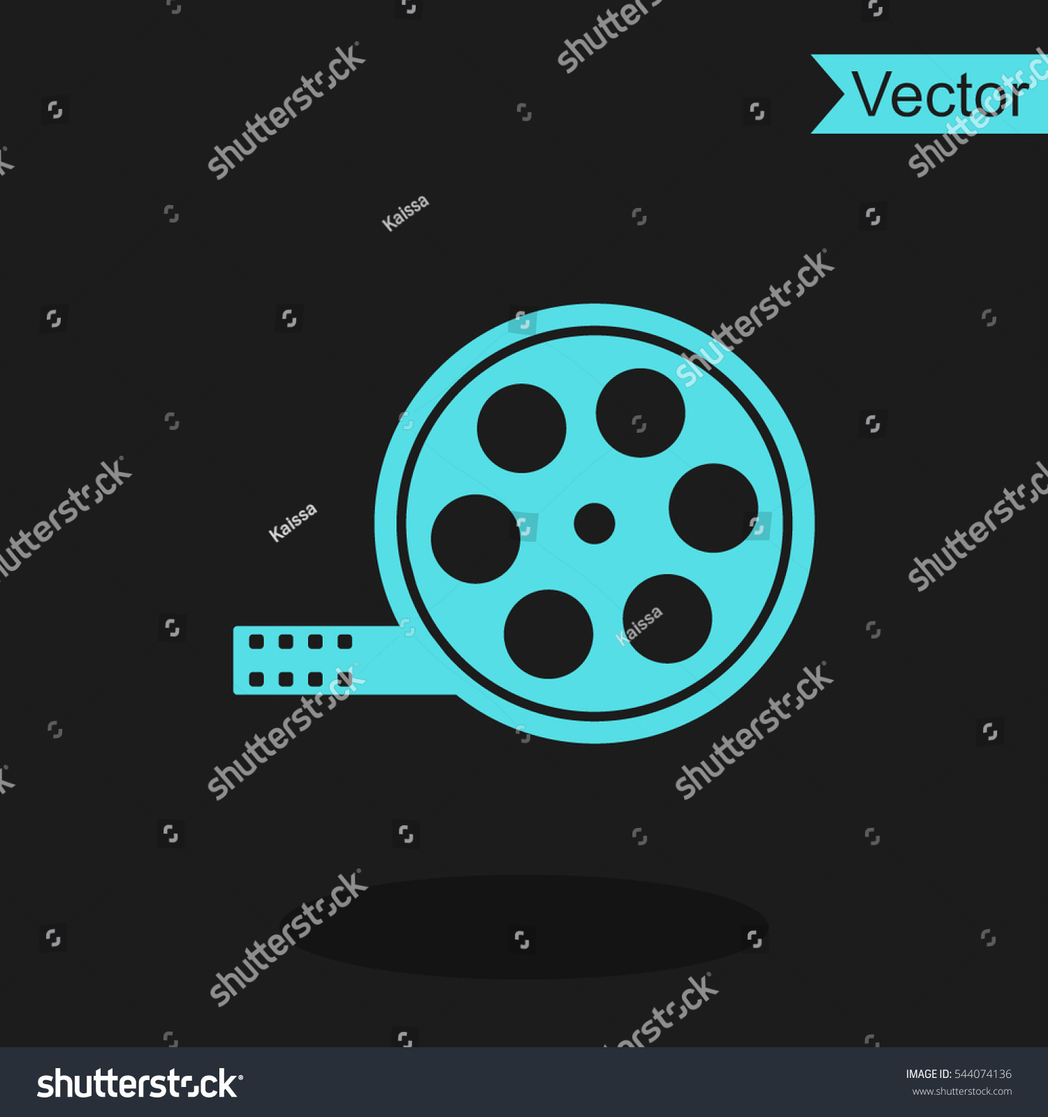 Film reel vector icon. #544074136