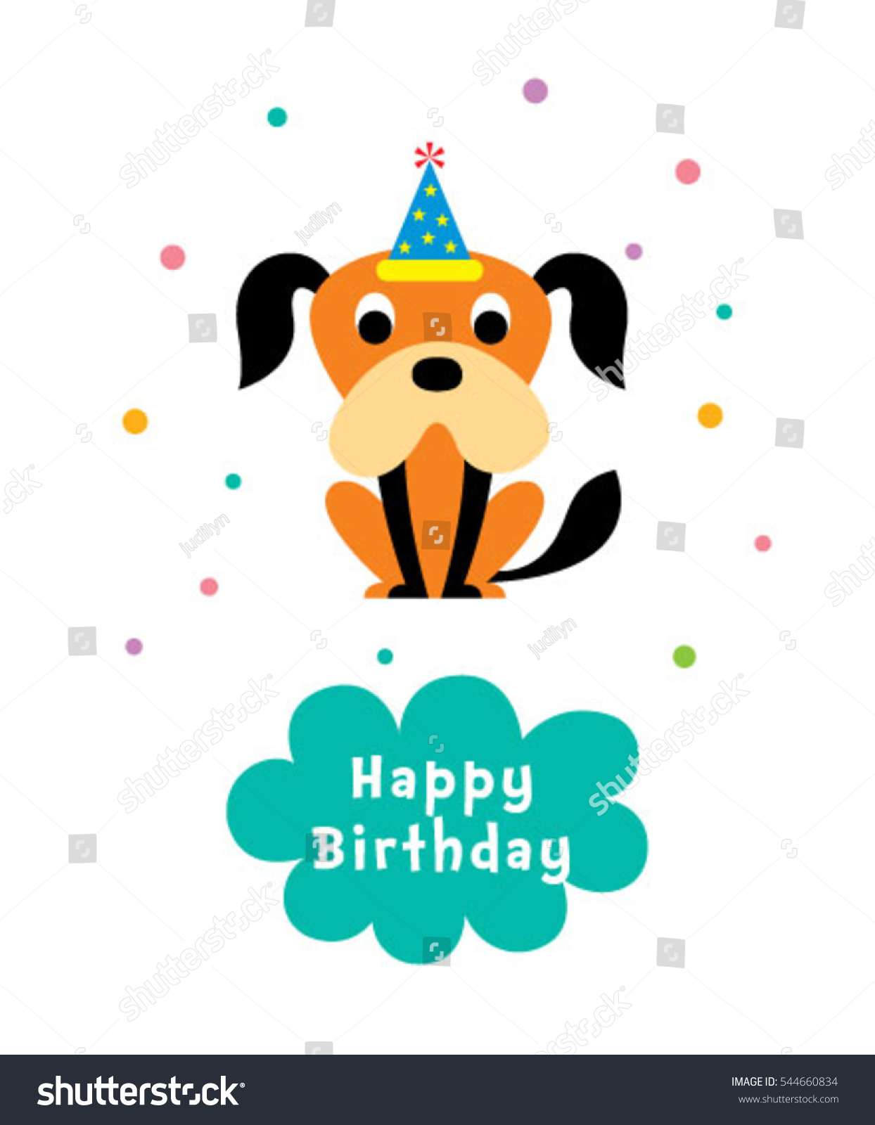 cute puppy happy birthday greeting card #544660834