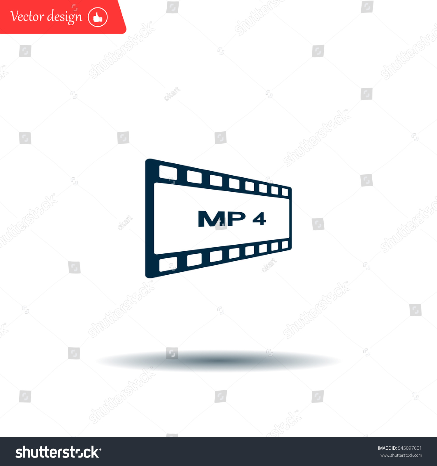 MP4 video file extension icon vector. - Royalty Free Stock Vector ...