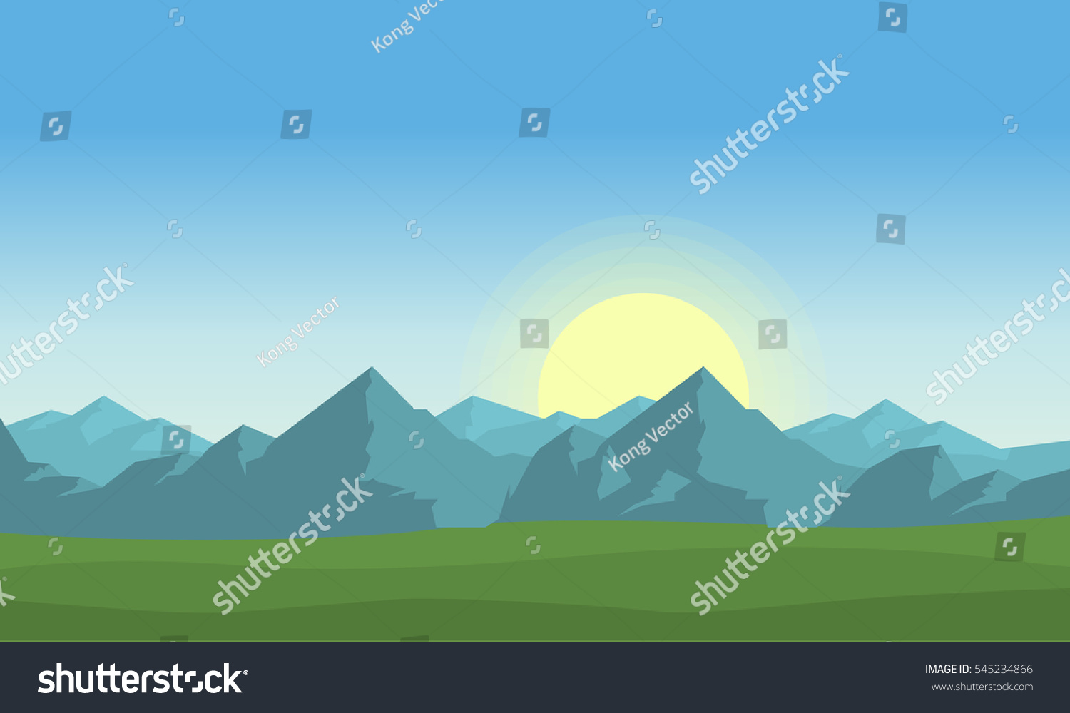 At morning mountain landscape vector #545234866