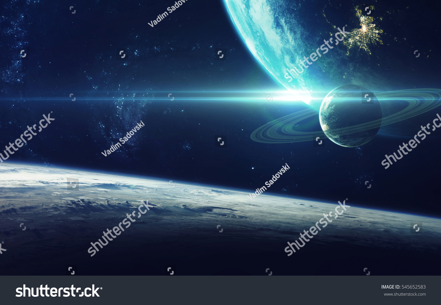 Cosmic art, science fiction wallpaper. Beauty of deep space. Billions of galaxies in the universe. Elements of this image furnished by NASA #545652583