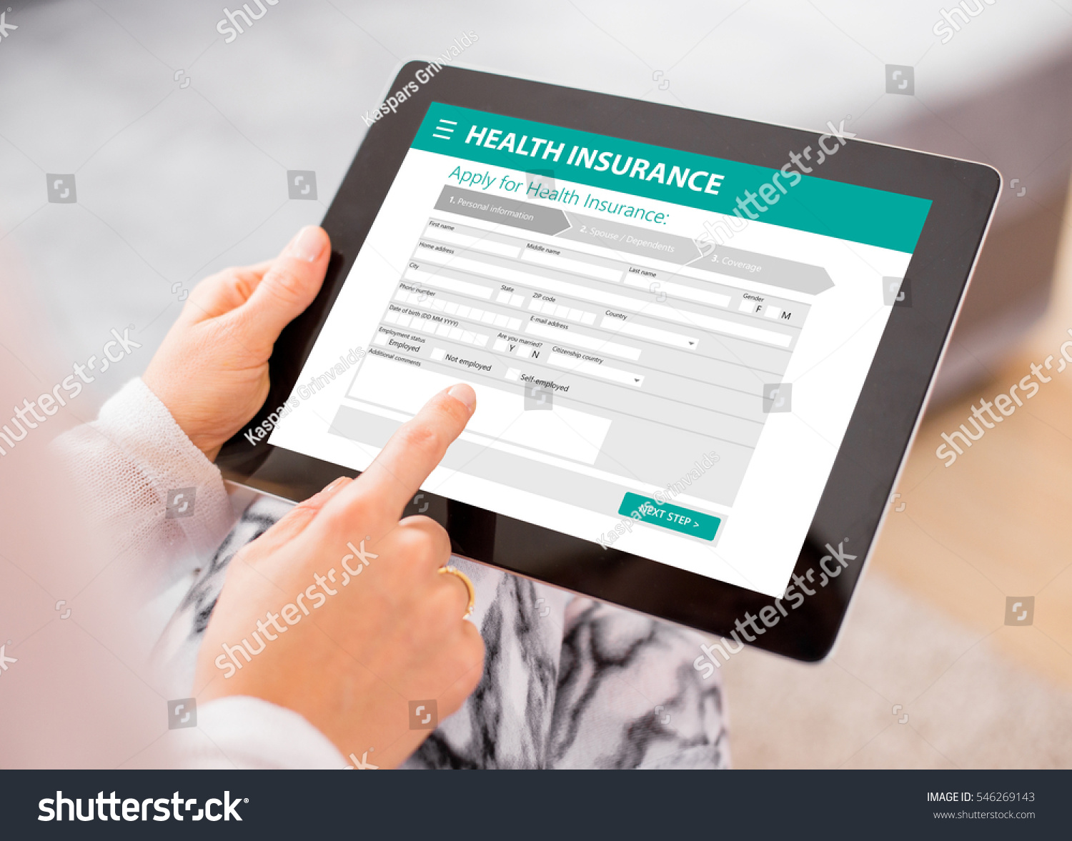 Health insurance application on tablet #546269143
