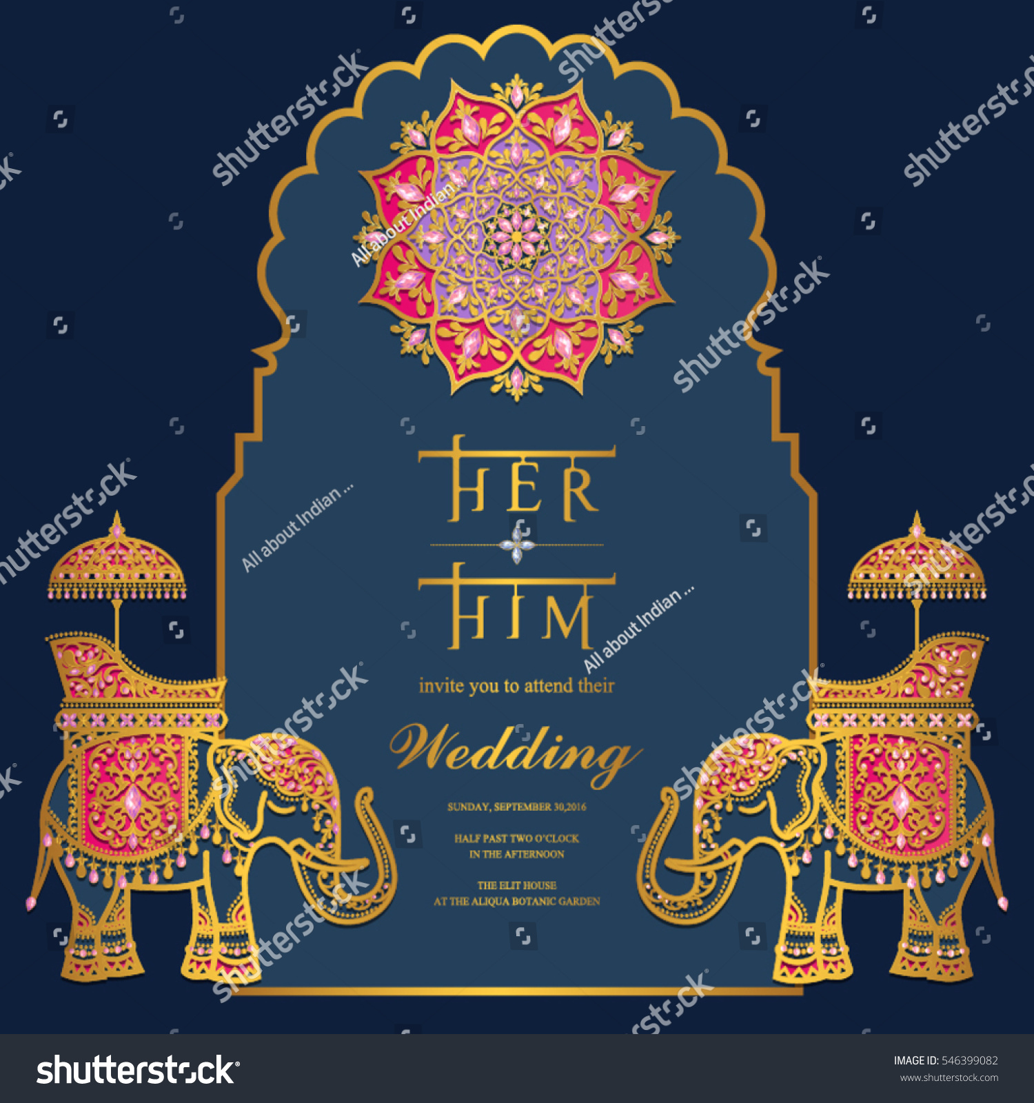 Indian Wedding Invitation Card Templates With Royalty Free Stock Vector 546399082 