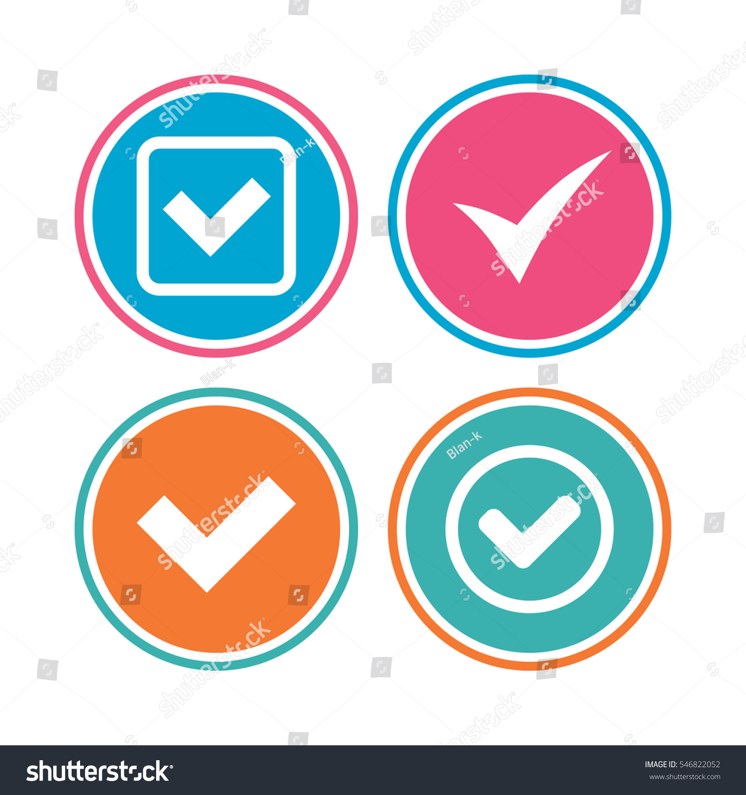 Check Icons Checkbox Confirm Circle Sign Royalty Free Stock Vector 546822052