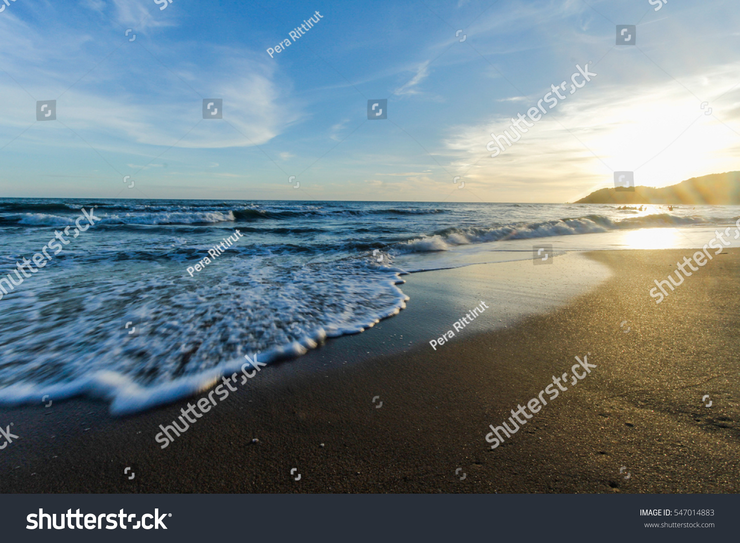 Sunset on beach #547014883