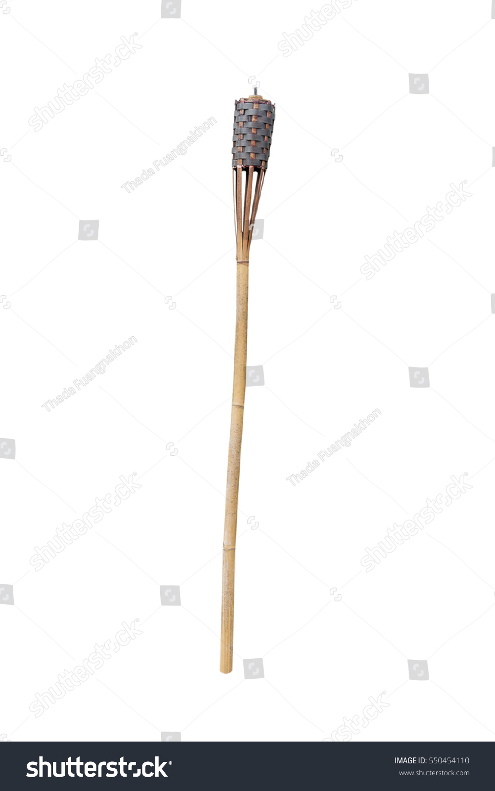 Torch lamp Made of bamboo isolated on white background with cliping path. #550454110