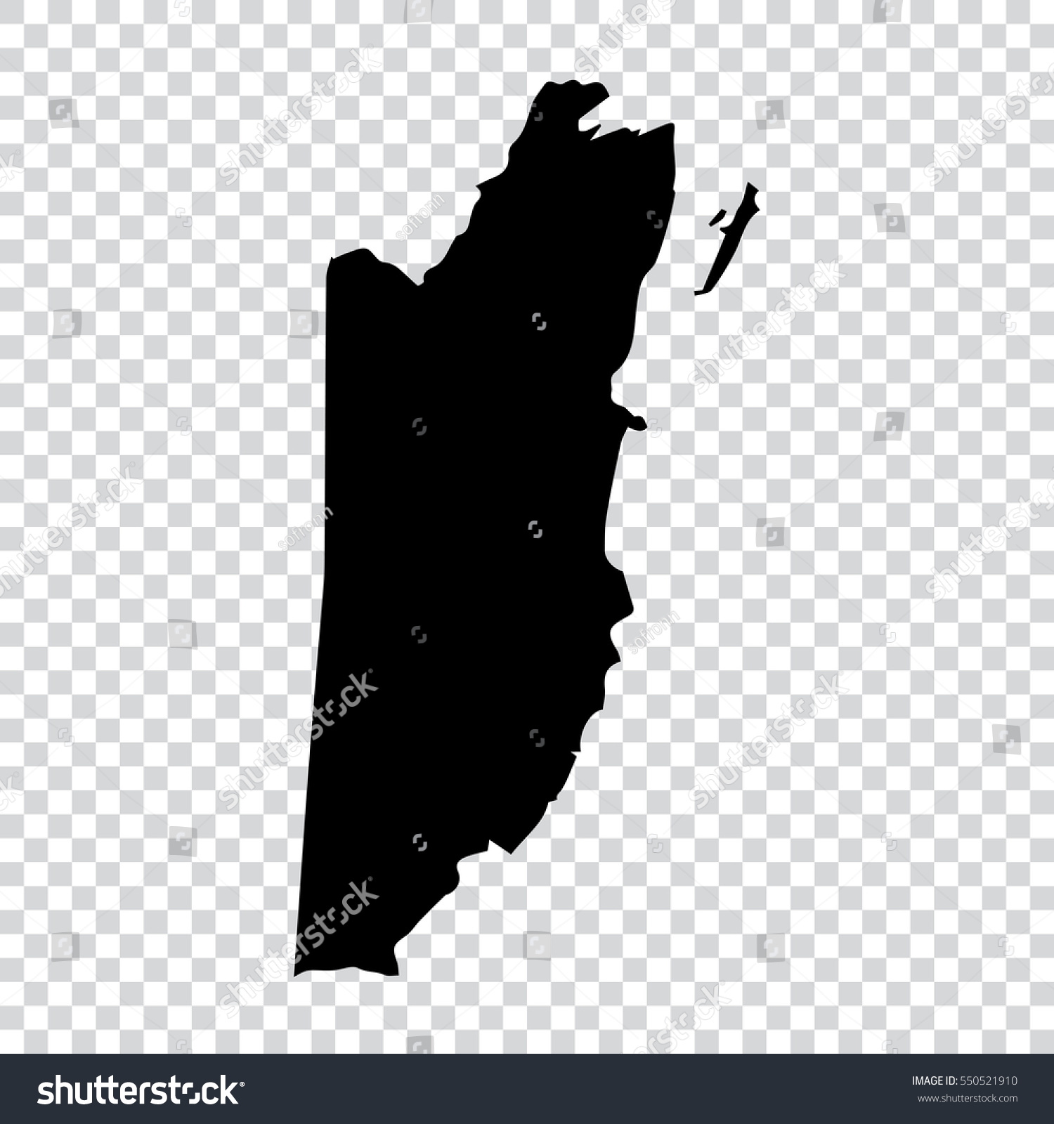Transparent - high detailed black map of Belize. Vector illustration eps 10. #550521910