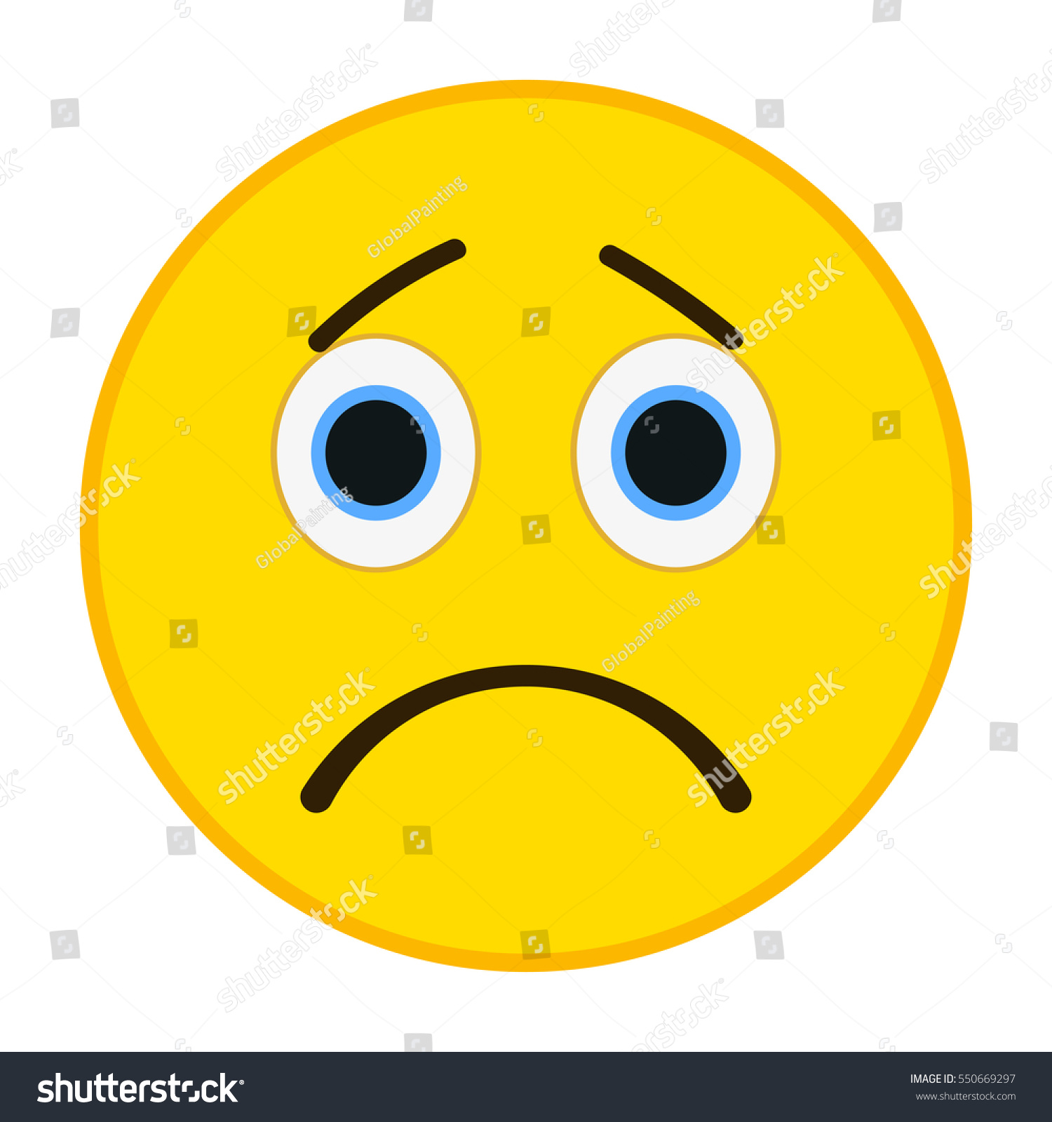 Sad emoticon. Sorrowful emoji vector - Royalty Free Stock Vector ...