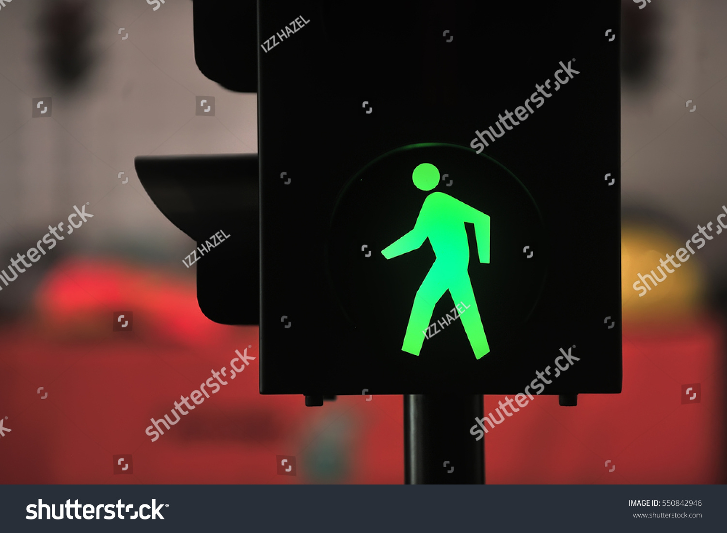 traffic light with green light and safe to move ( Pedestrian Traffic Lights  ) #550842946