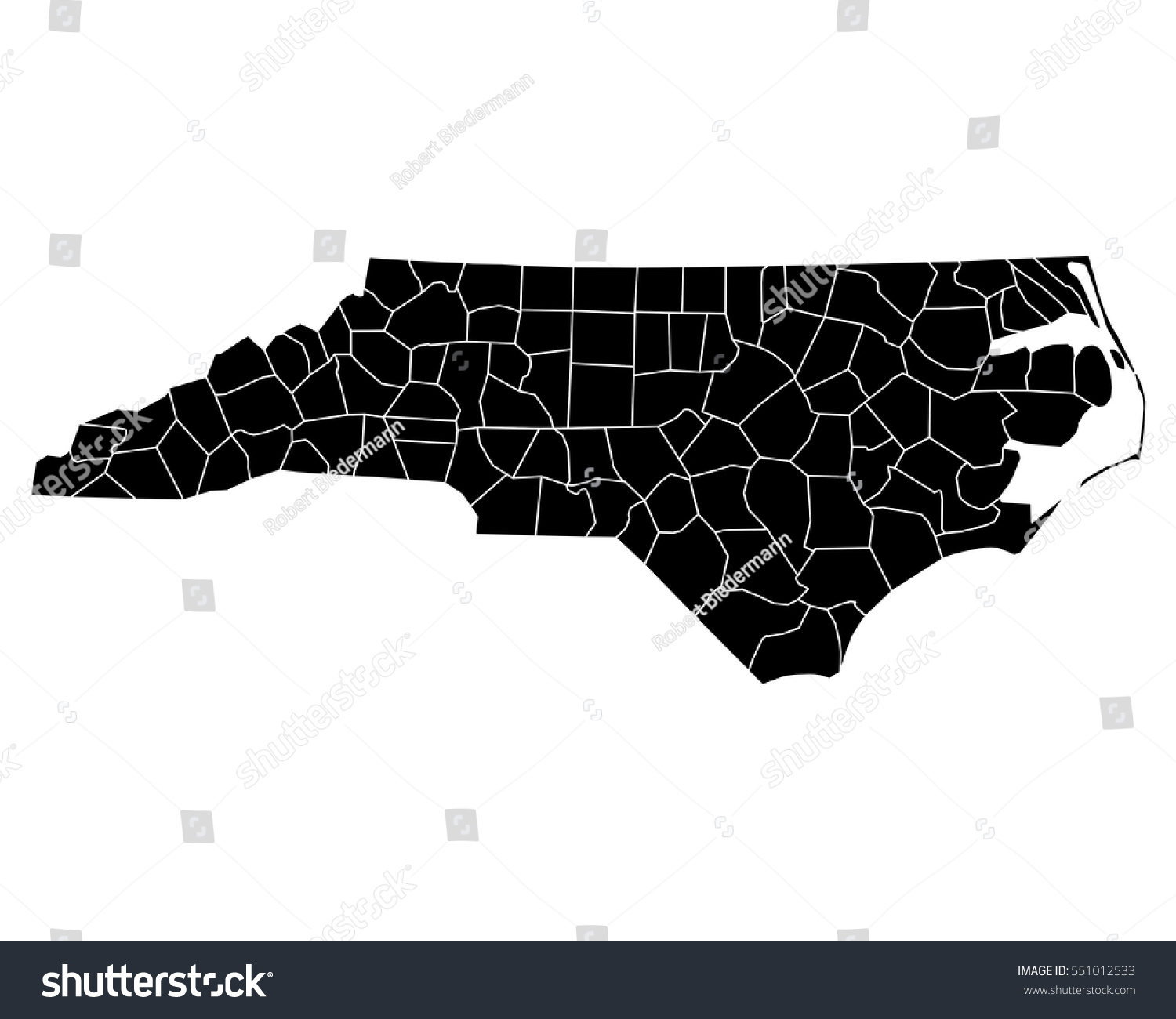 Map of North Carolina - Royalty Free Stock Vector 551012533 - Avopix.com