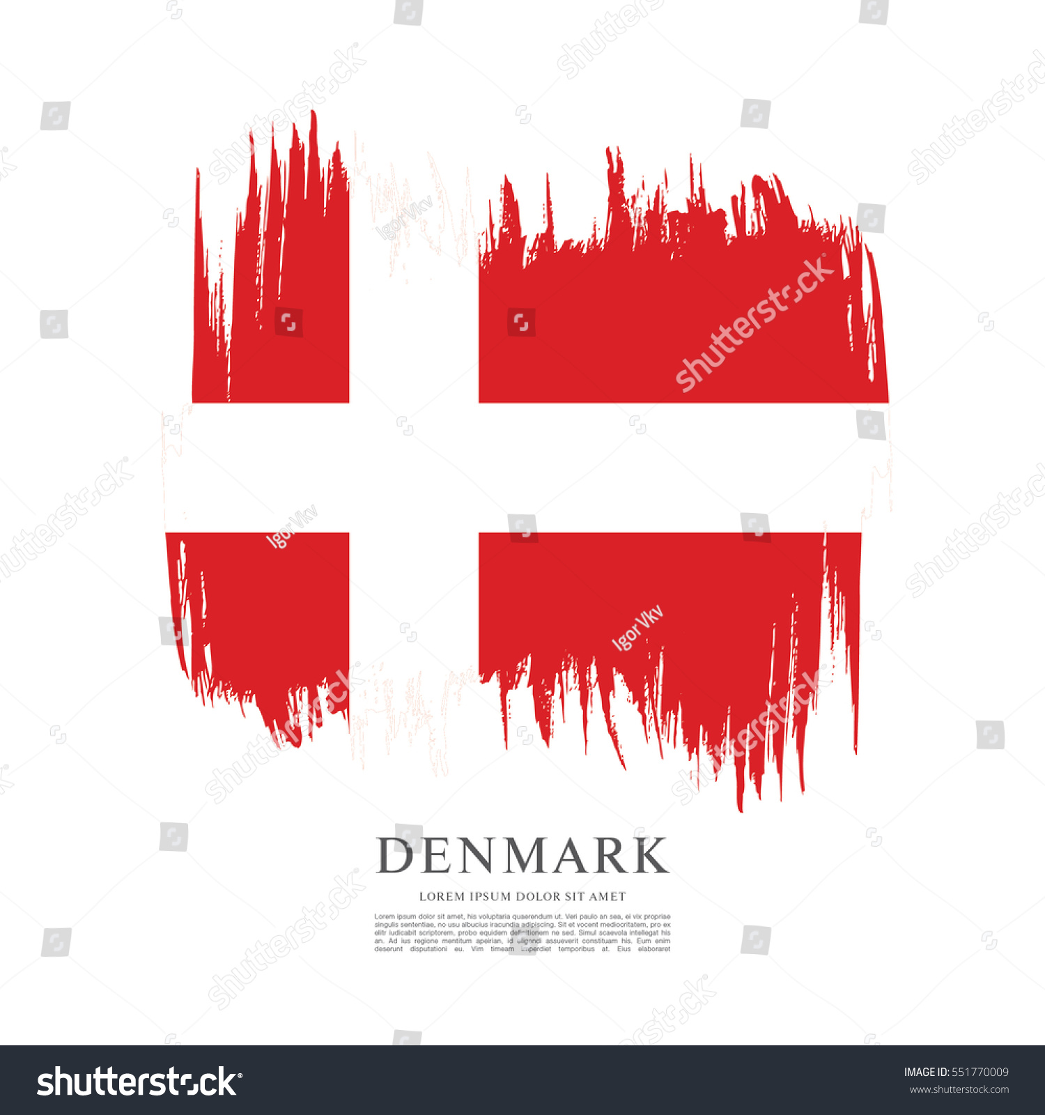 Flag of Denmark, brush stroke background #551770009