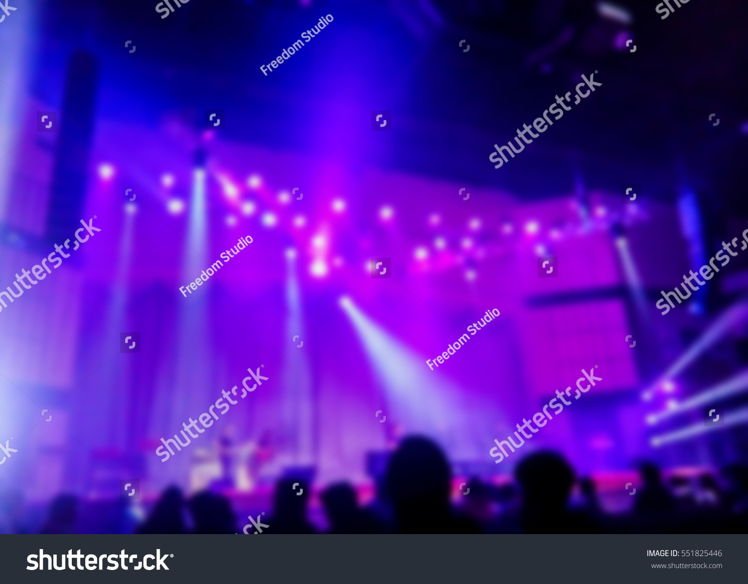 burred image of music concert stage with nice color light, can be used  for decoration or background #551825446