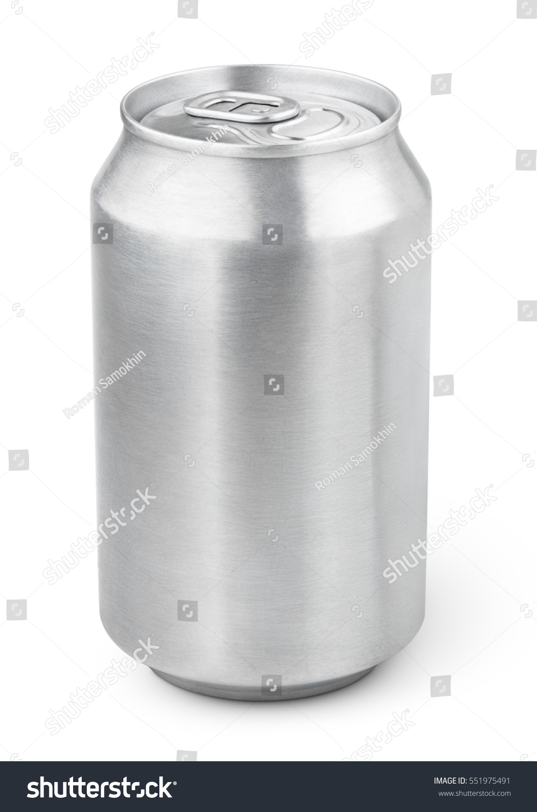330 ml aluminum beverage drink soda can isolated on white background. 330ml aluminum soda can with clipping path #551975491