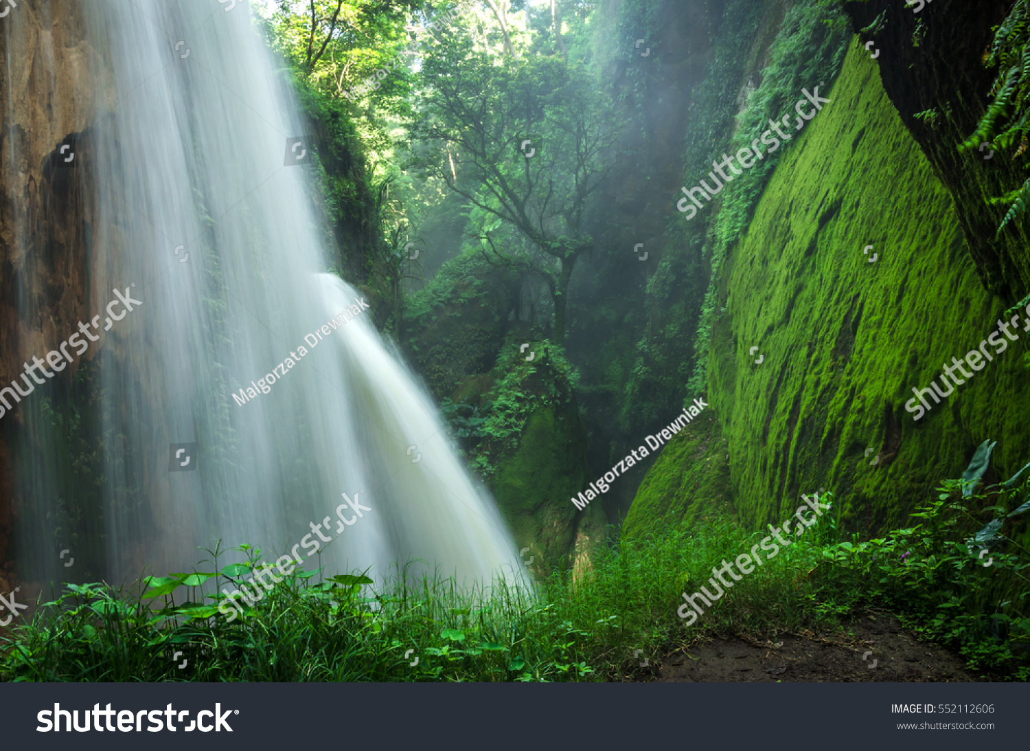 Small waterfall in the forest - Bali, Indonesia #552112606