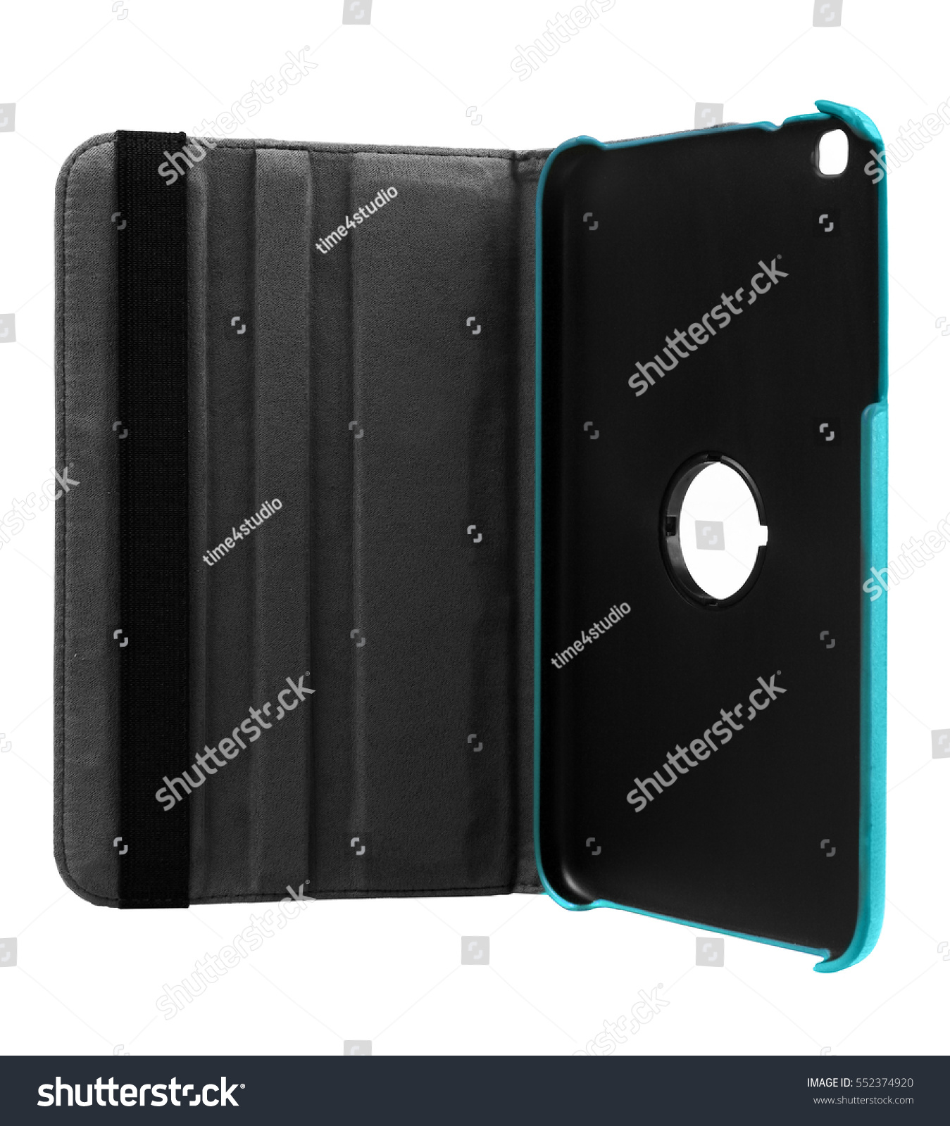 Blue case open front for tablet on white background #552374920