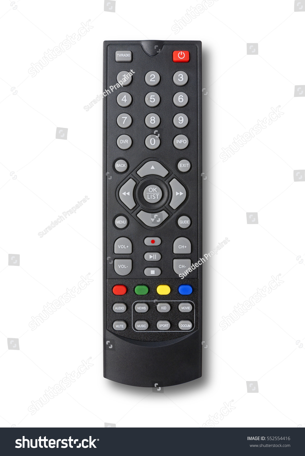 Remote control isolated on white background and shadow with clipping path #552554416