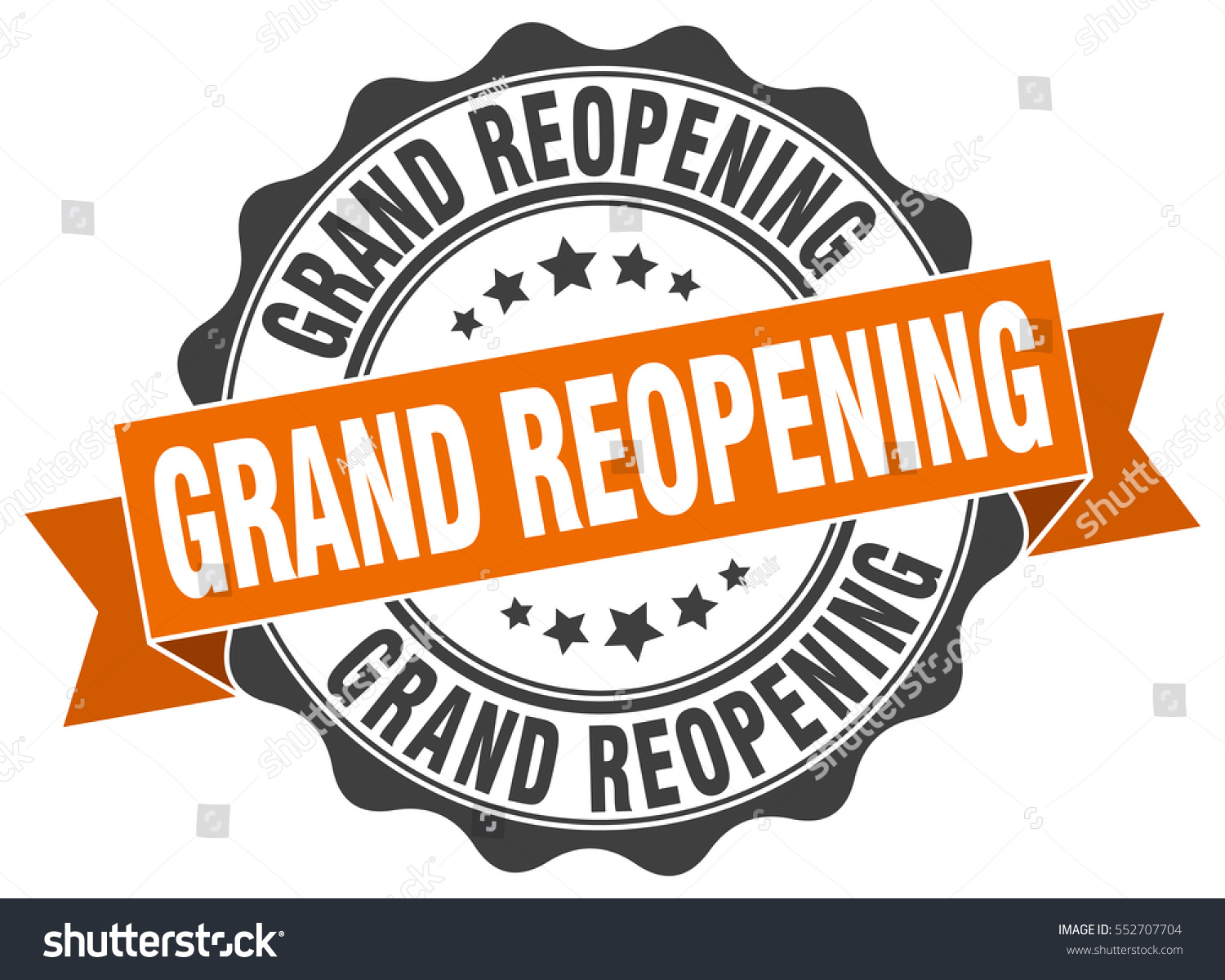 Grand Reopening. Stamp. Sticker. Seal. Round - Royalty Free Stock ...