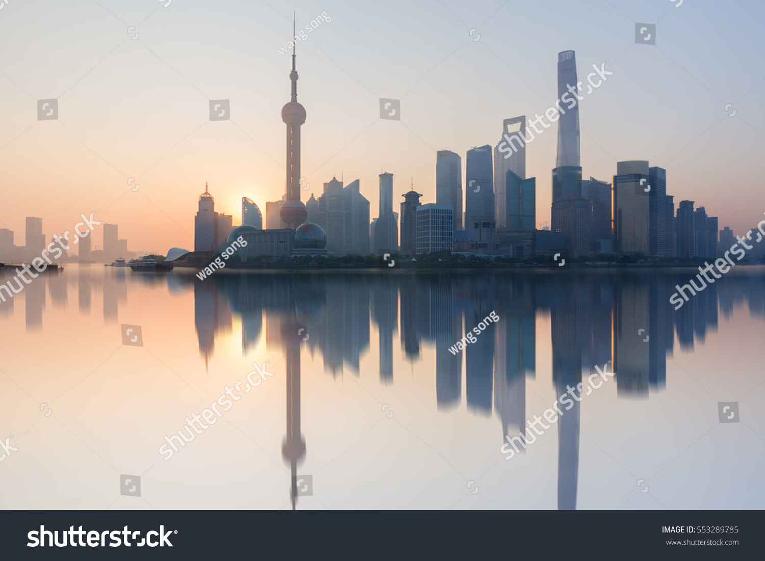 
Morning, Shanghai, China Pudong building skyline, China's most prosperous urban groups #553289785