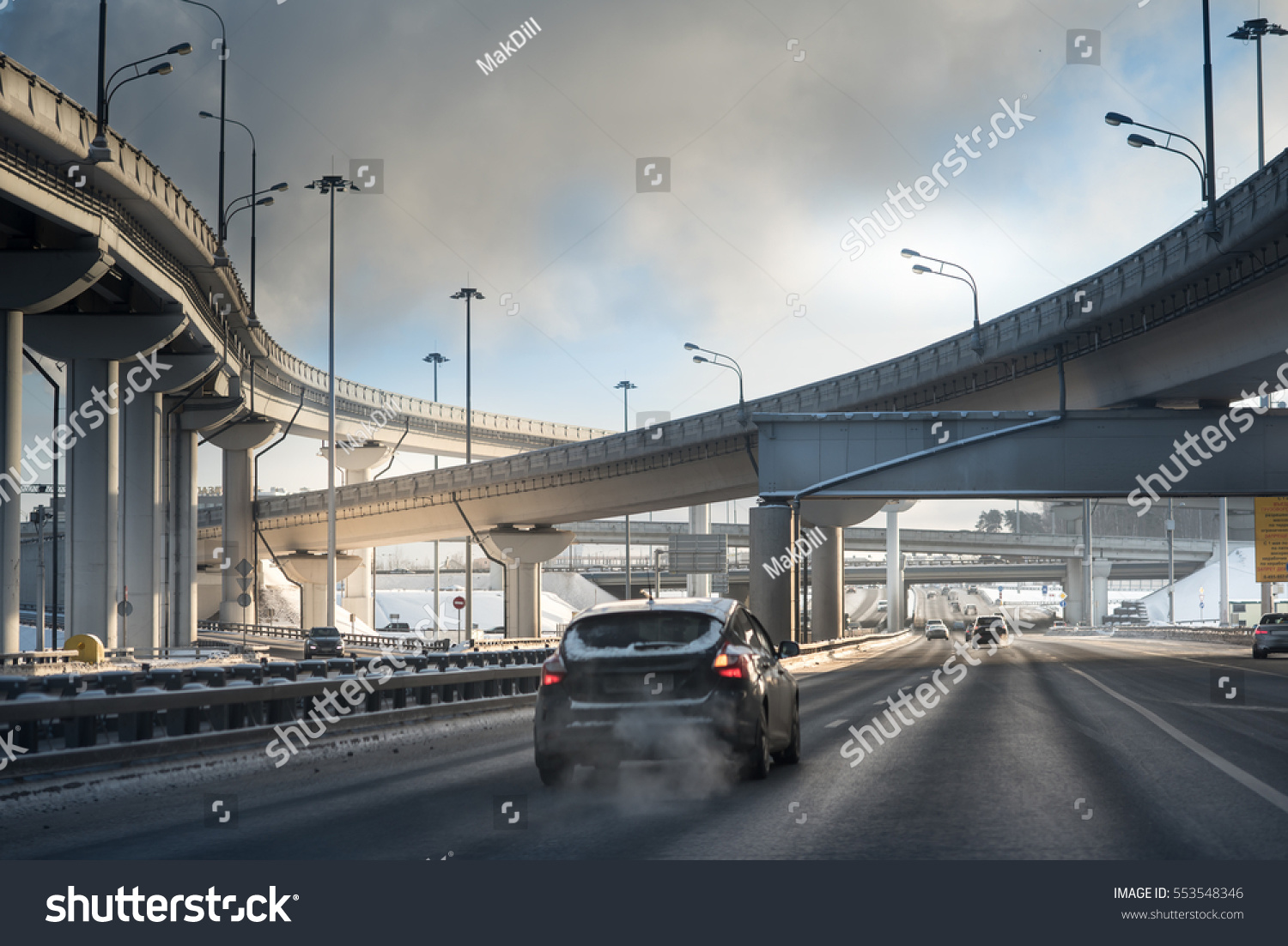 highway junction at the middle of the day. Moscow #553548346
