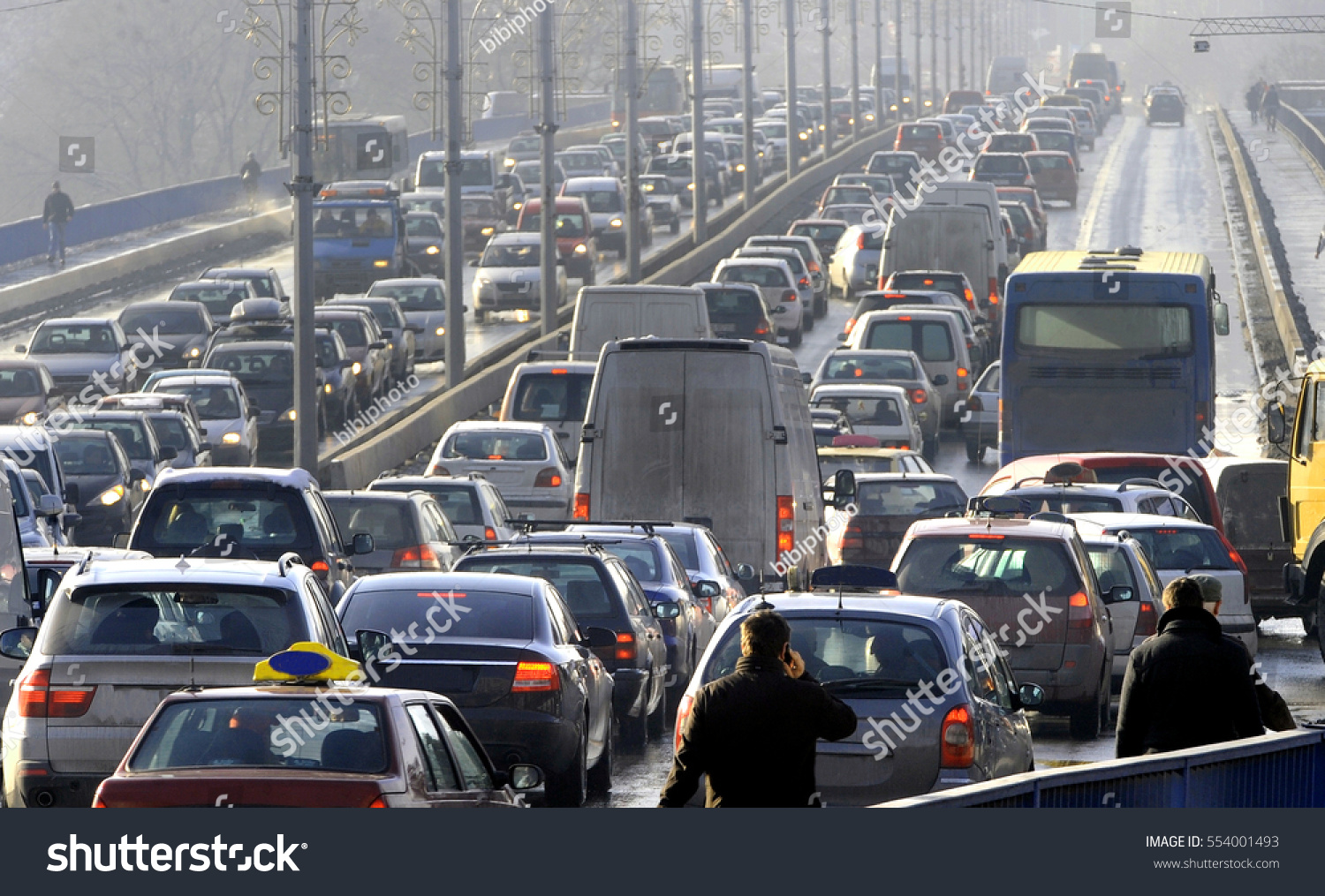 Traffic jam in the rush hour #554001493
