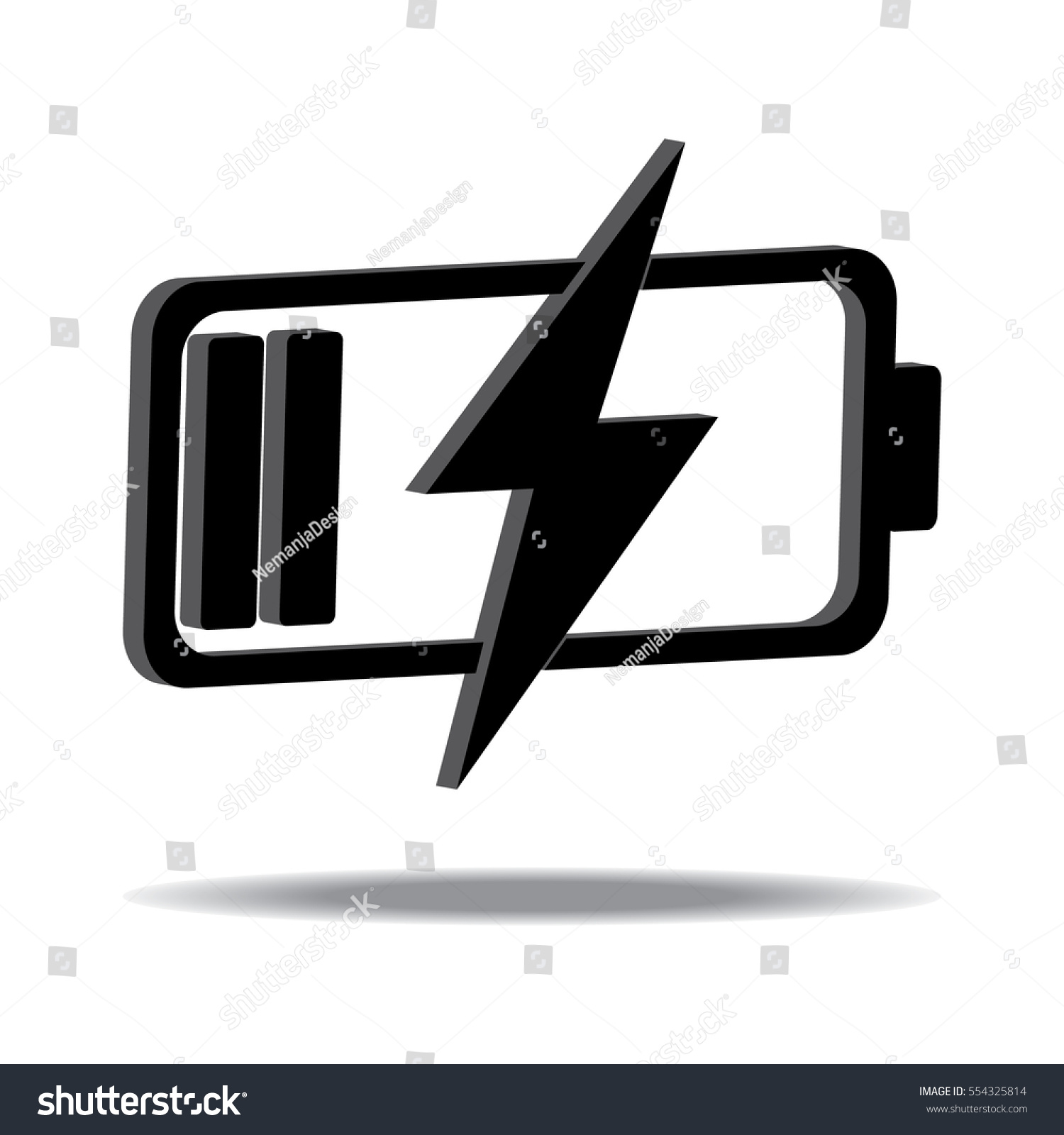 3D battery charging icon - Royalty Free Stock Vector 554325814 - Avopix.com