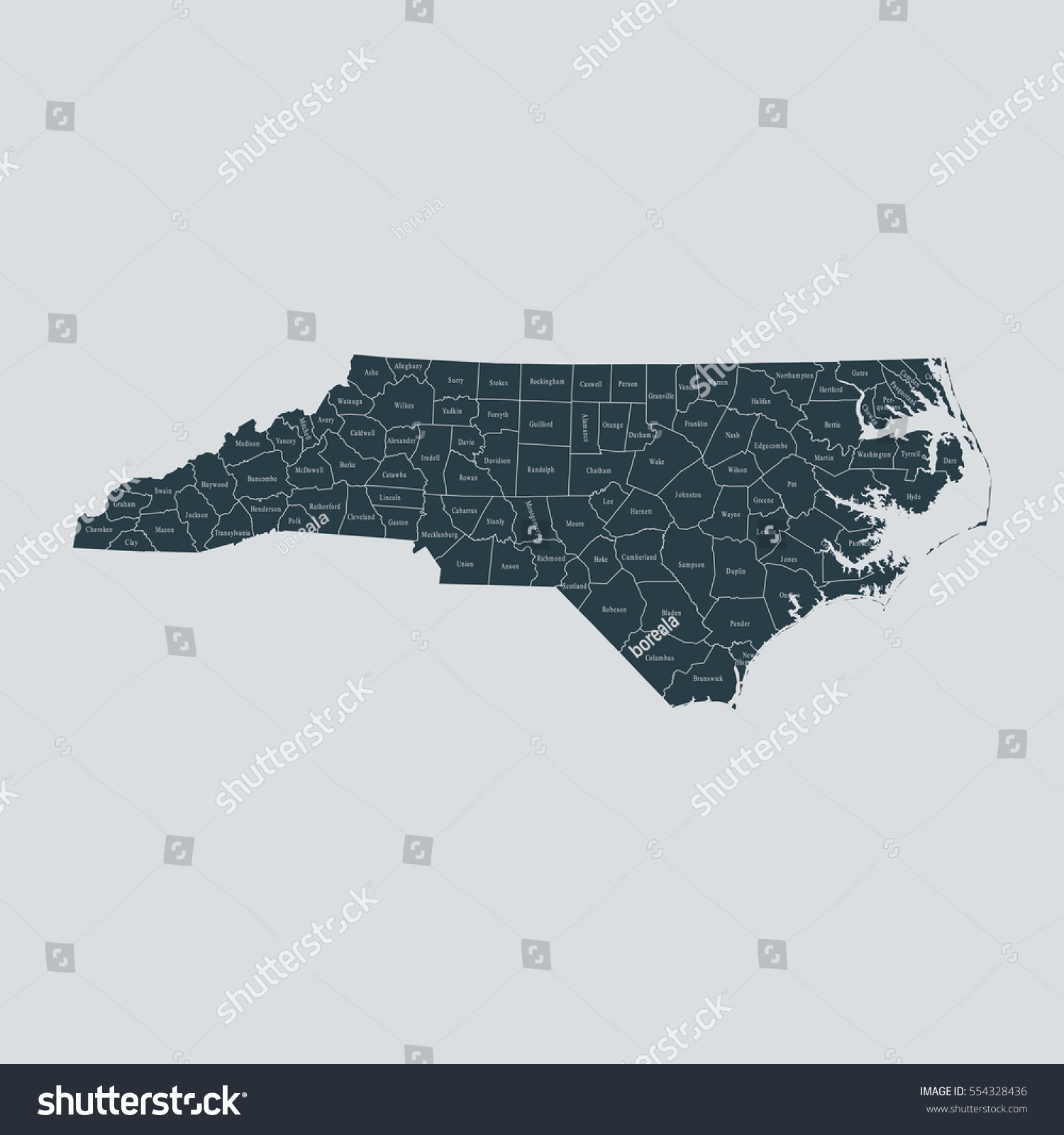 map of North Carolina - Royalty Free Stock Vector 554328436 - Avopix.com