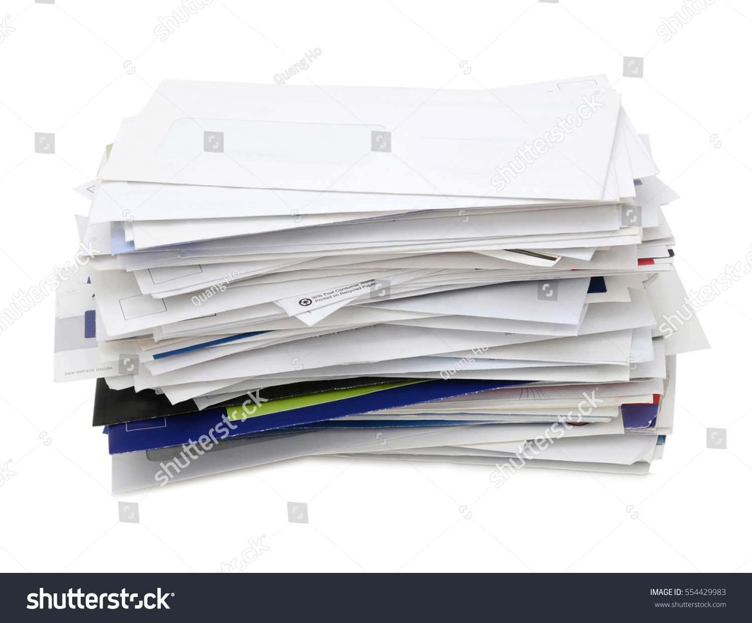 Pile of mails on white table #554429983