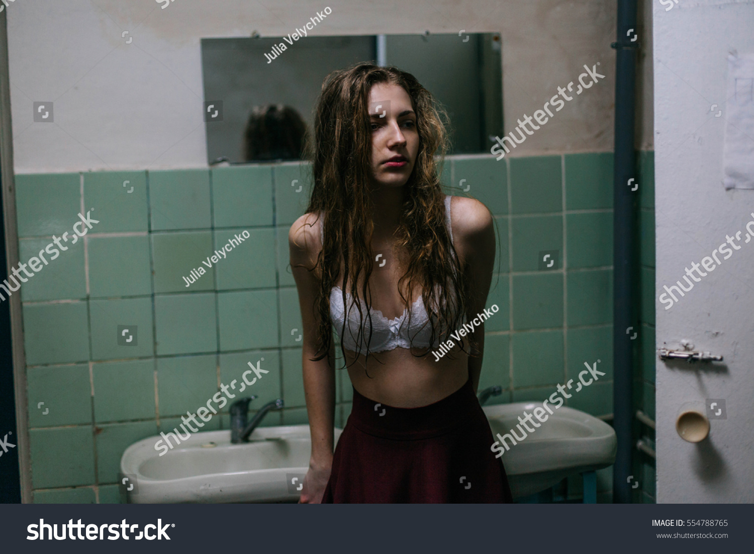 Beautiful Hopelessness Stressed Young Stock Photo 554788765