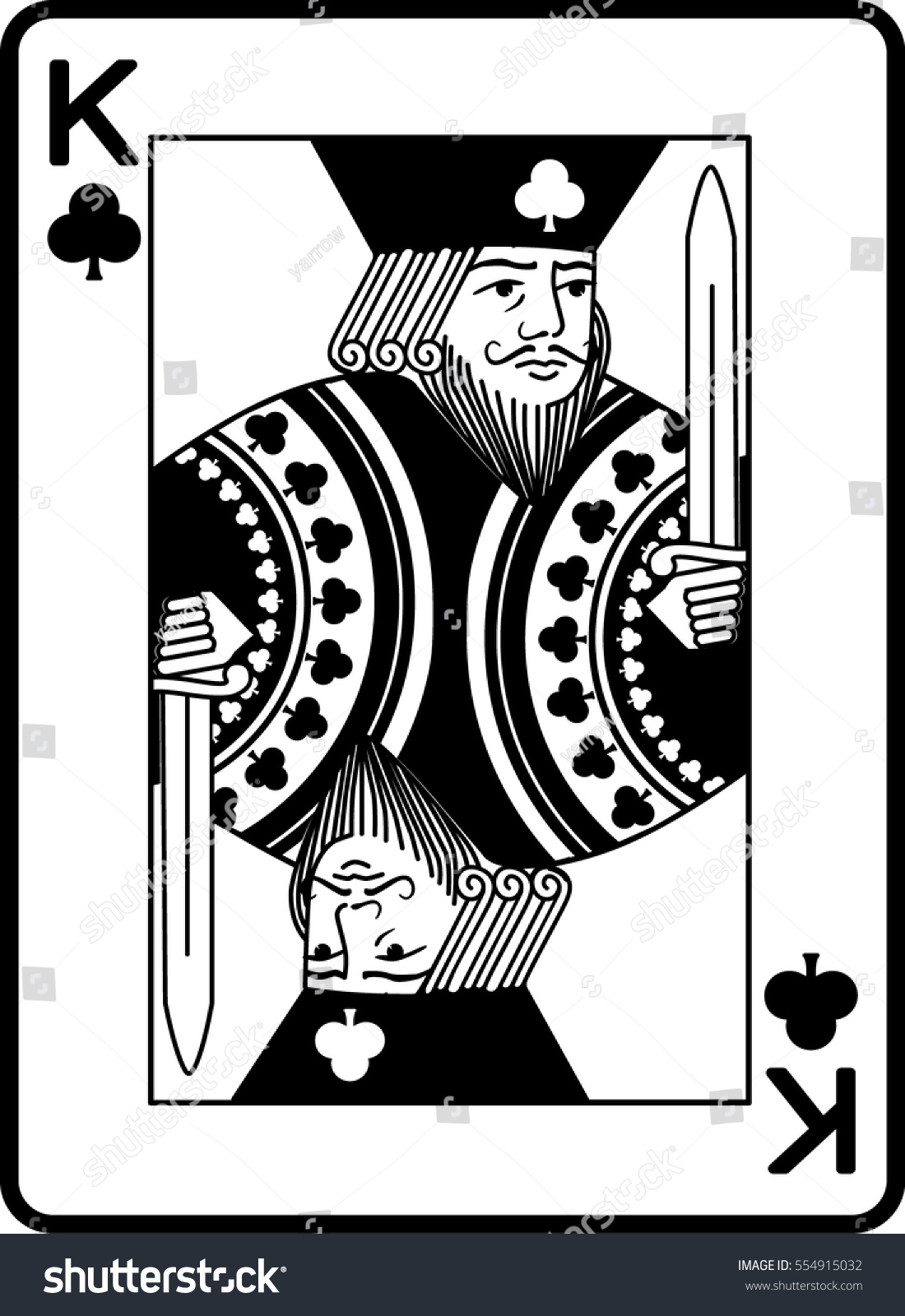 King of Clubs playing card - Royalty Free Stock Vector 554915032 ...