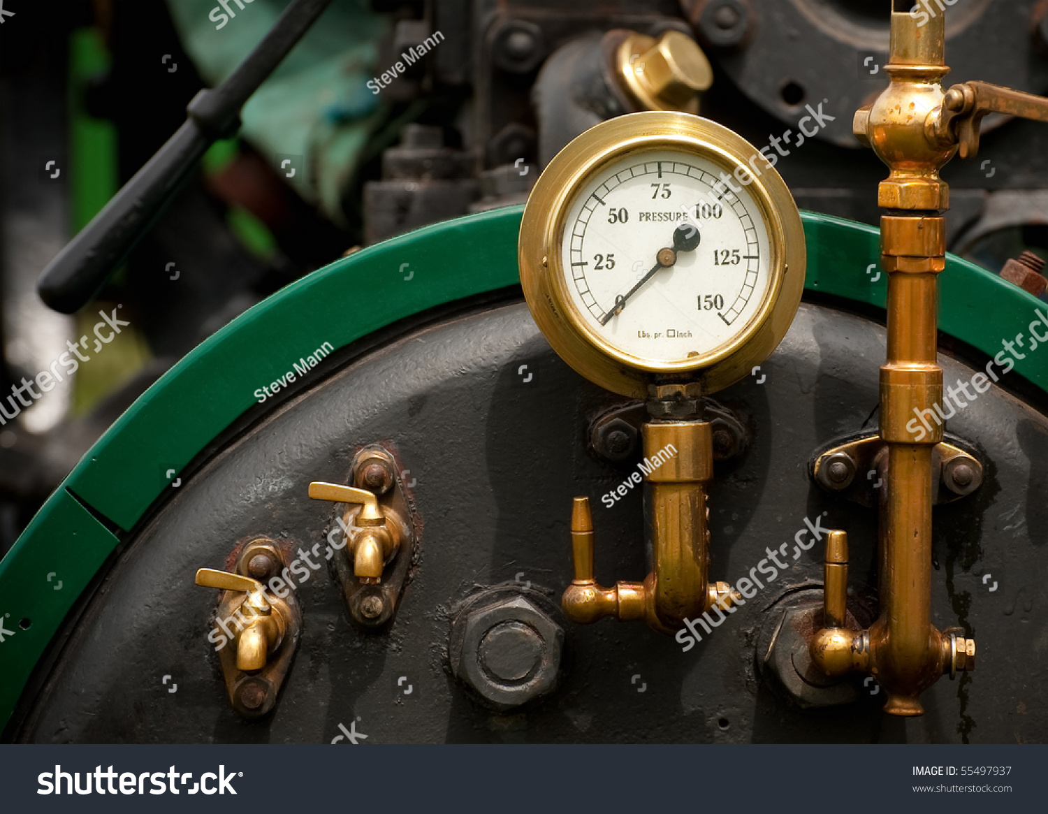 steam powered traction engine boiler pressure gauge #55497937