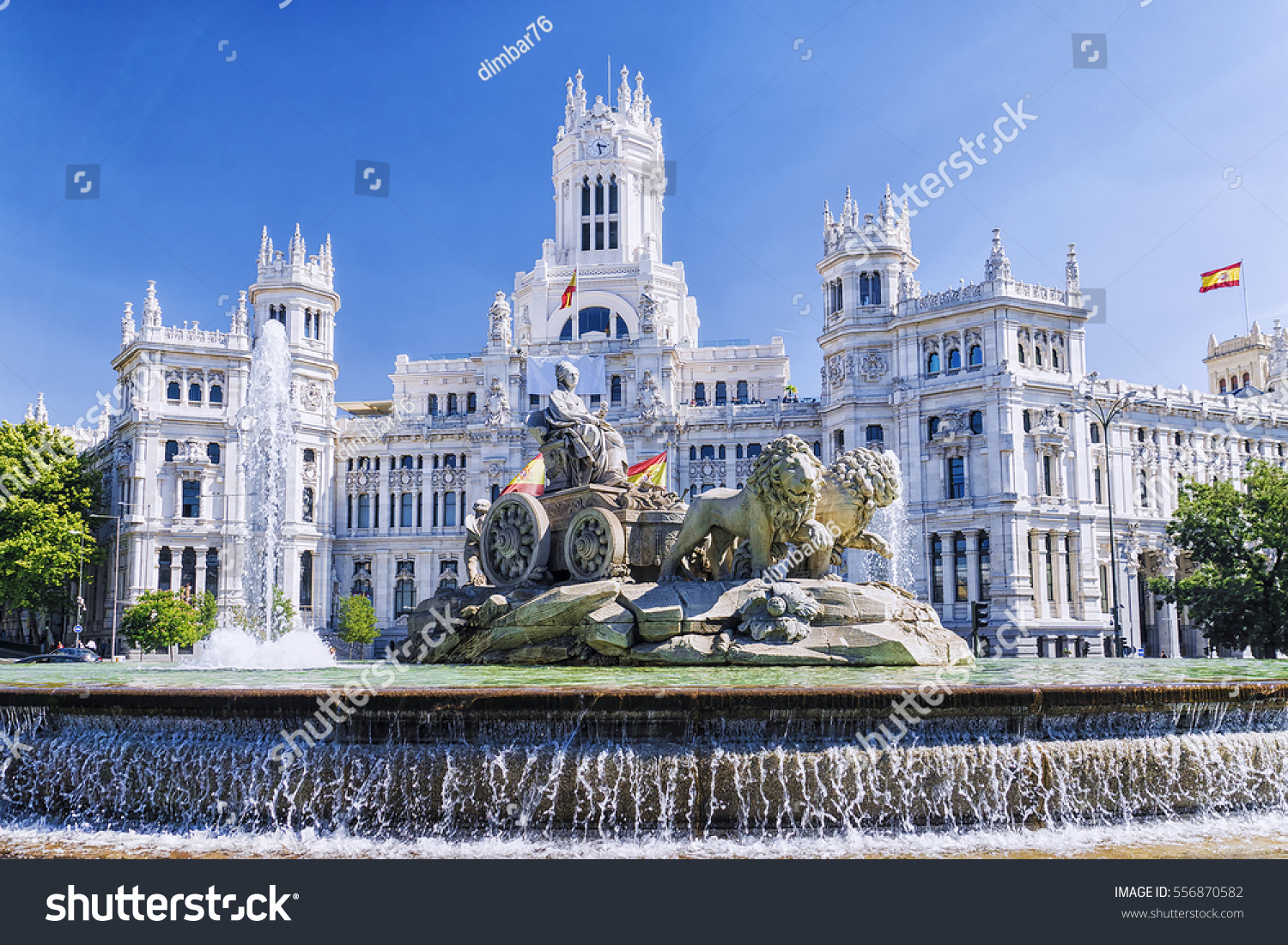 Cibeles fountain in Madrid, Spain #556870582