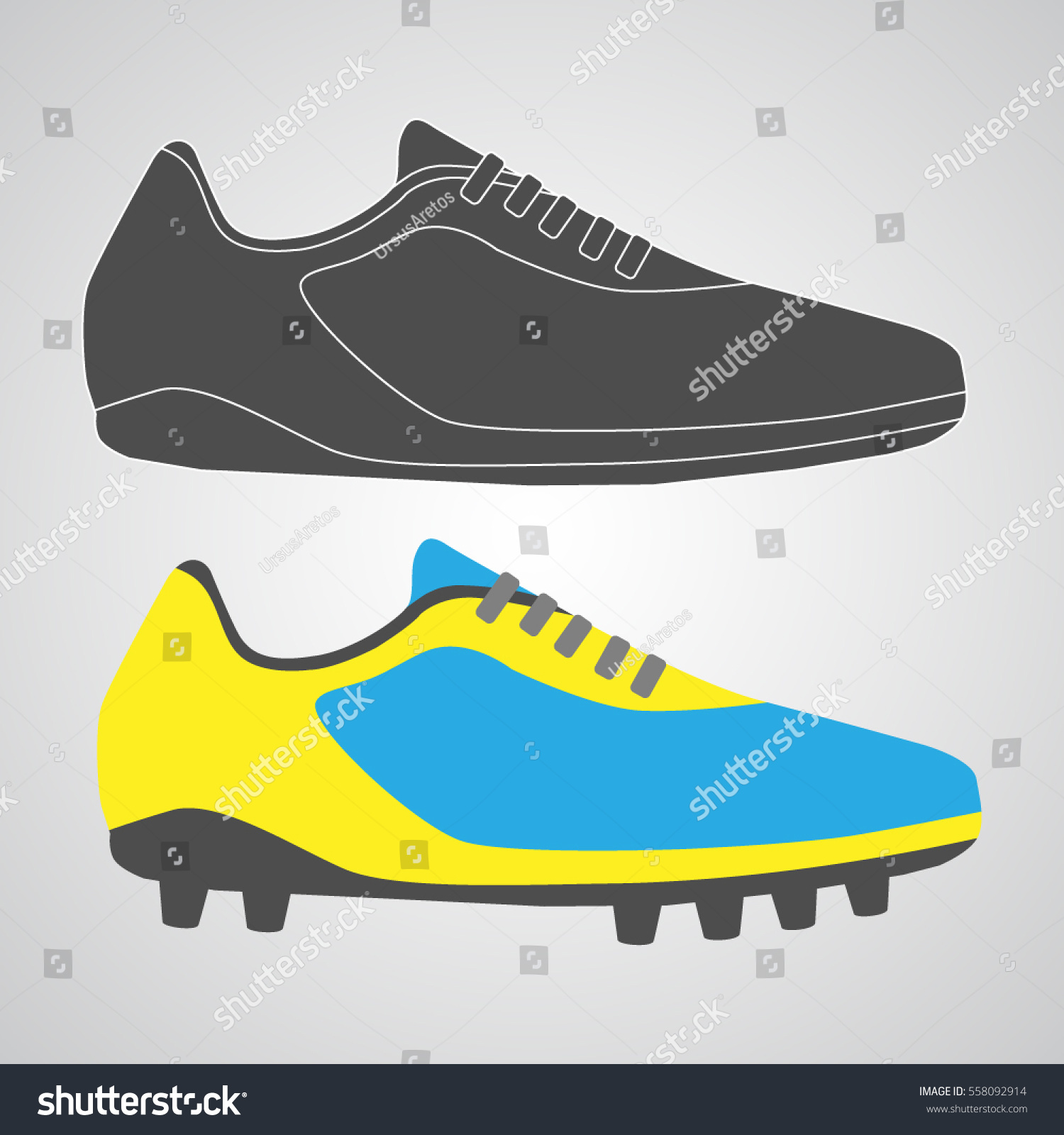 soccer shoes with spikes, football, sports with Royalty Free Stock