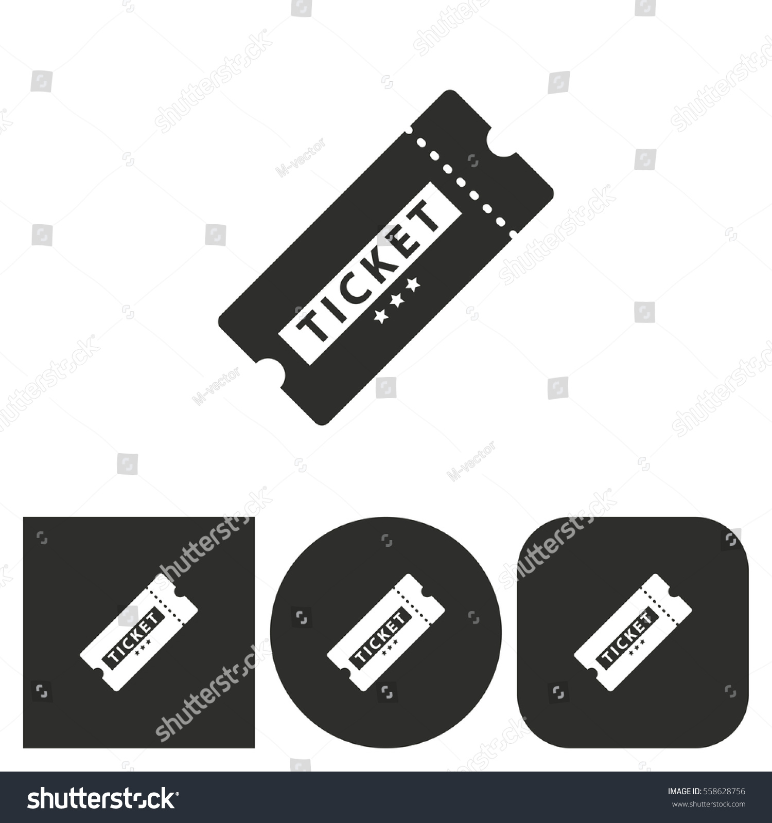Ticket - black and white icons. Vector - Royalty Free Stock Vector ...