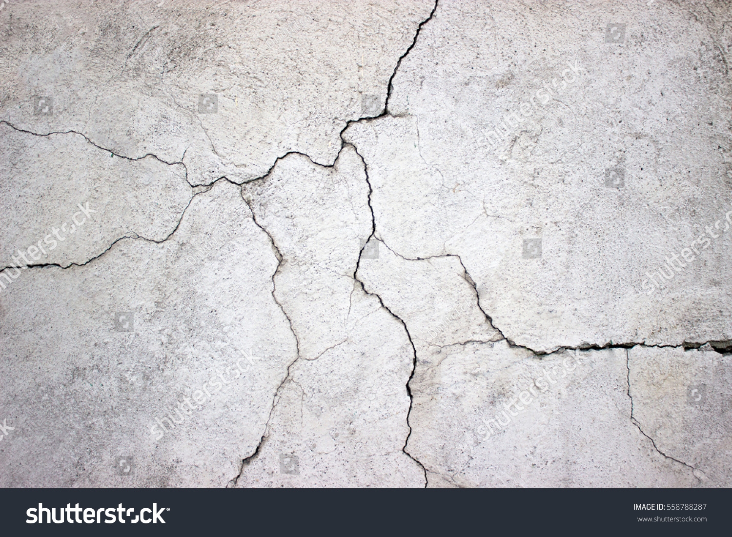 cracked concrete wall covered with gray cement surface as background #558788287